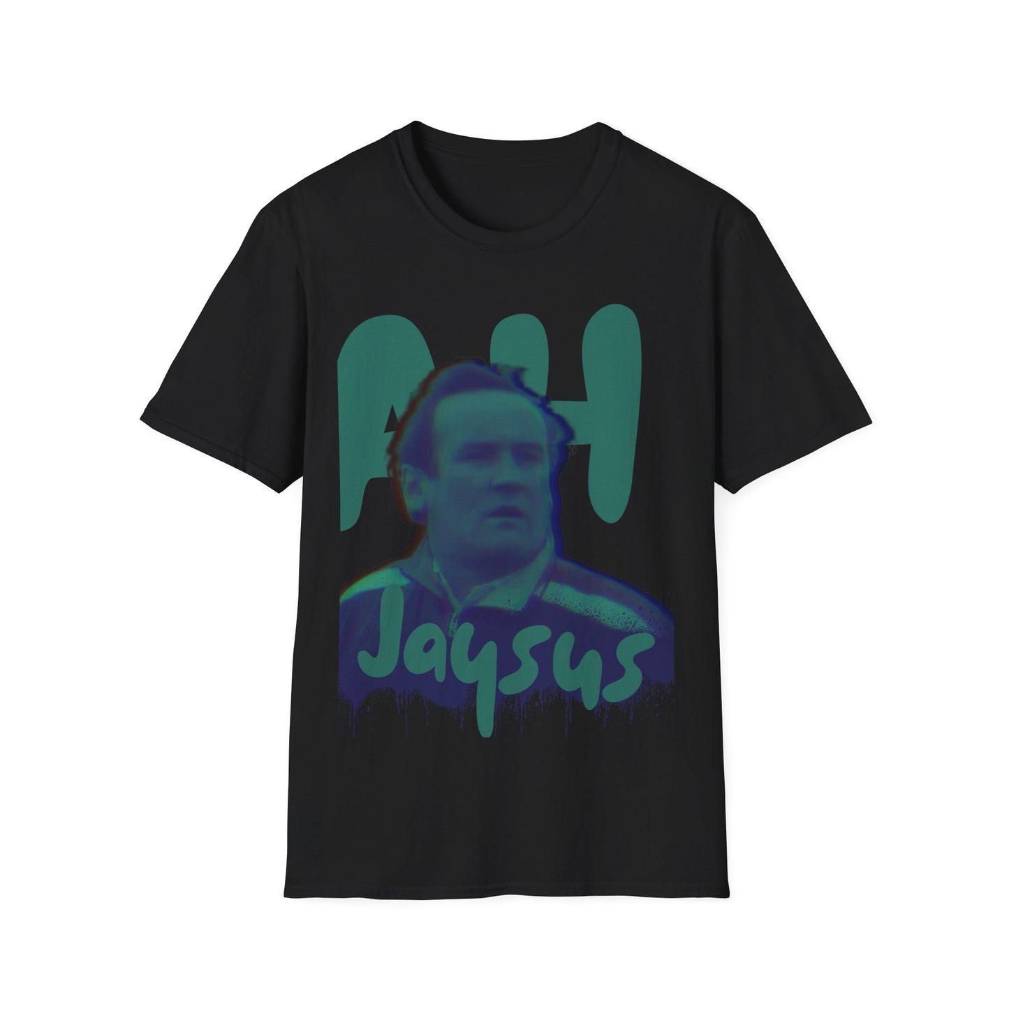 AH JAYSUS Classic Fit AmplifyDestroy Print Tee Shirt Colm Meaney Irish Funny Movie Dublin Ireland St Paddys 90s