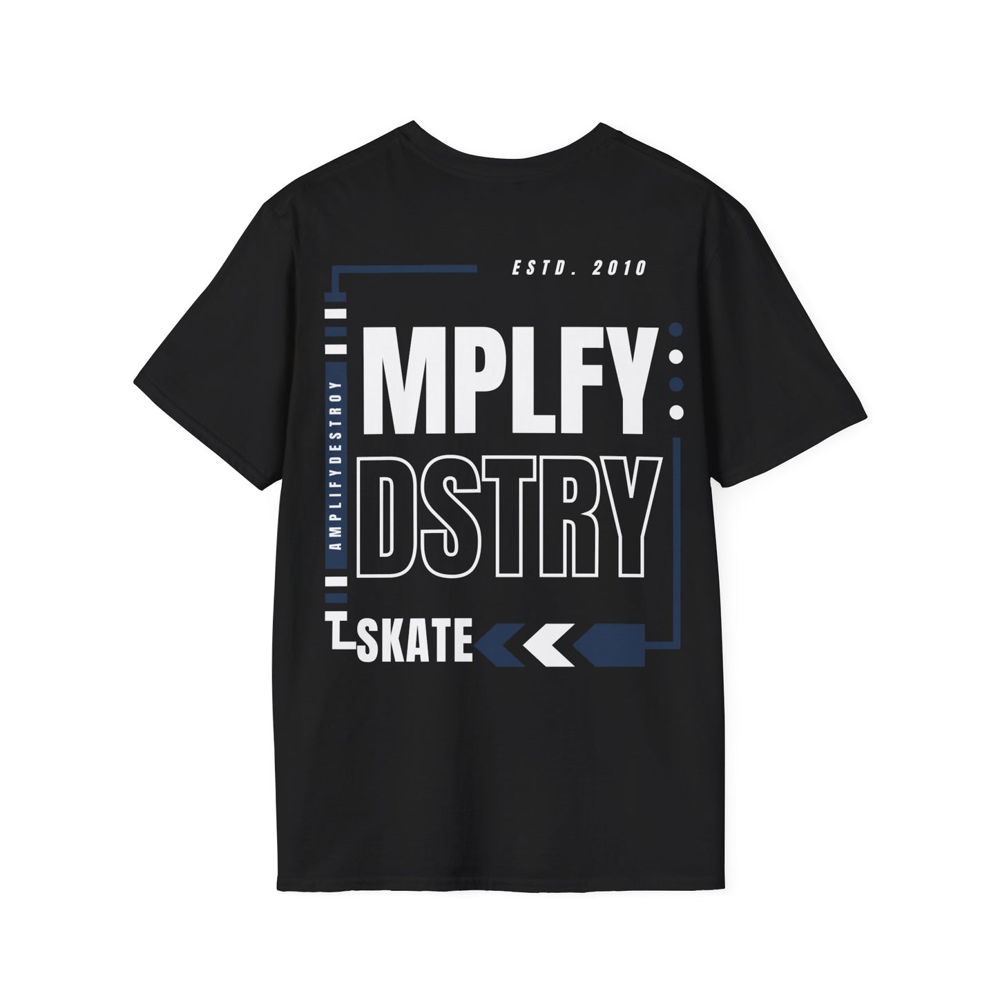 SKATE Classic Fit AmplifyDestroy Print Tee Shirt black skater