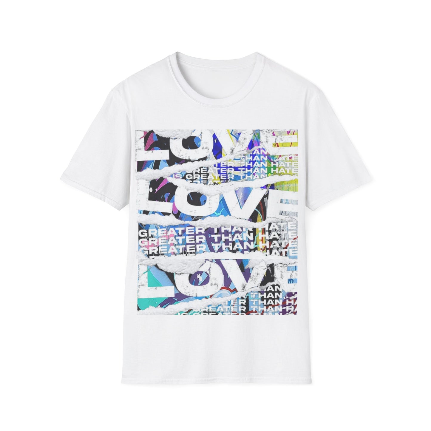 LOVE IS GREATER Classic Fit AmplifyDestroy Print Tee Shirt Pride Lbtg