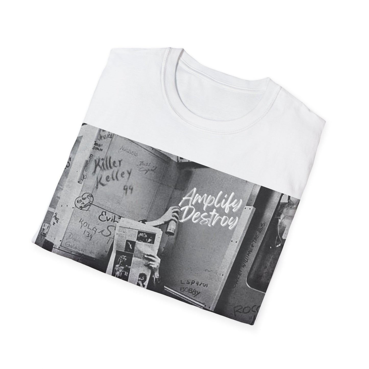 PUNK IS DEAD Classic Fit AmplifyDestroy Print Tee Shirt Punk Rock Black White