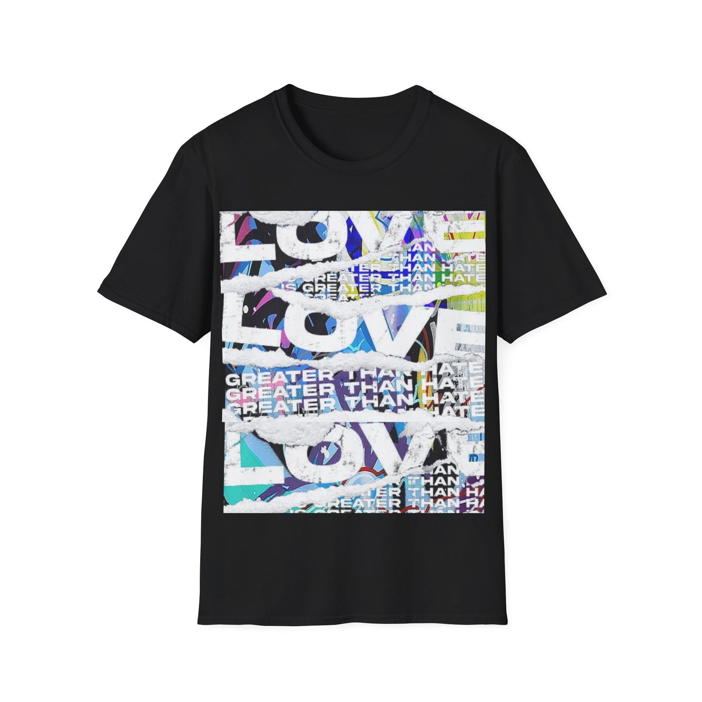 LOVE IS GREATER Classic Fit AmplifyDestroy Print Tee Shirt Pride Lbtg