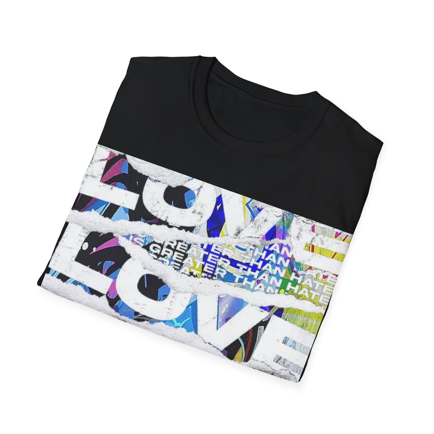 LOVE IS GREATER Classic Fit AmplifyDestroy Print Tee Shirt Pride Lbtg