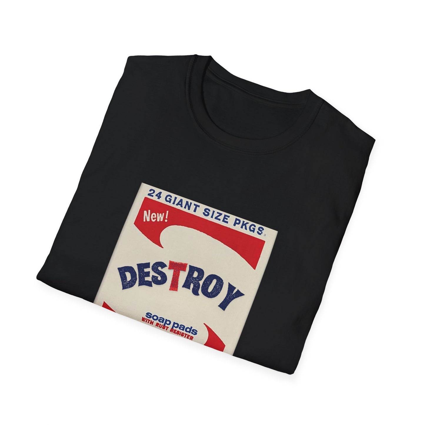 BRILLO Classic Fit AmplifyDestroy Print Tee Shirt Andy Warhol Brillo