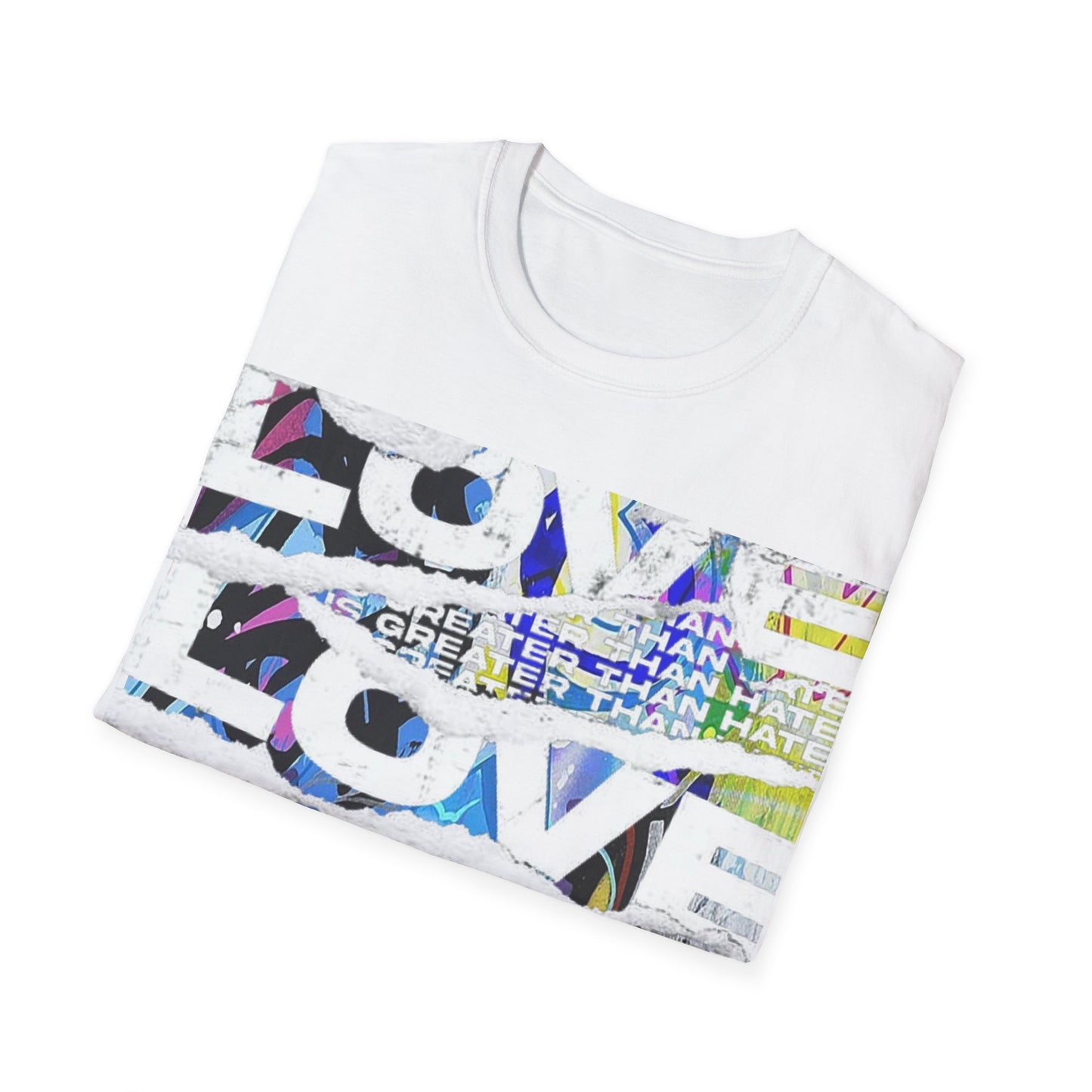 LOVE IS GREATER Classic Fit AmplifyDestroy Print Tee Shirt Pride Lbtg