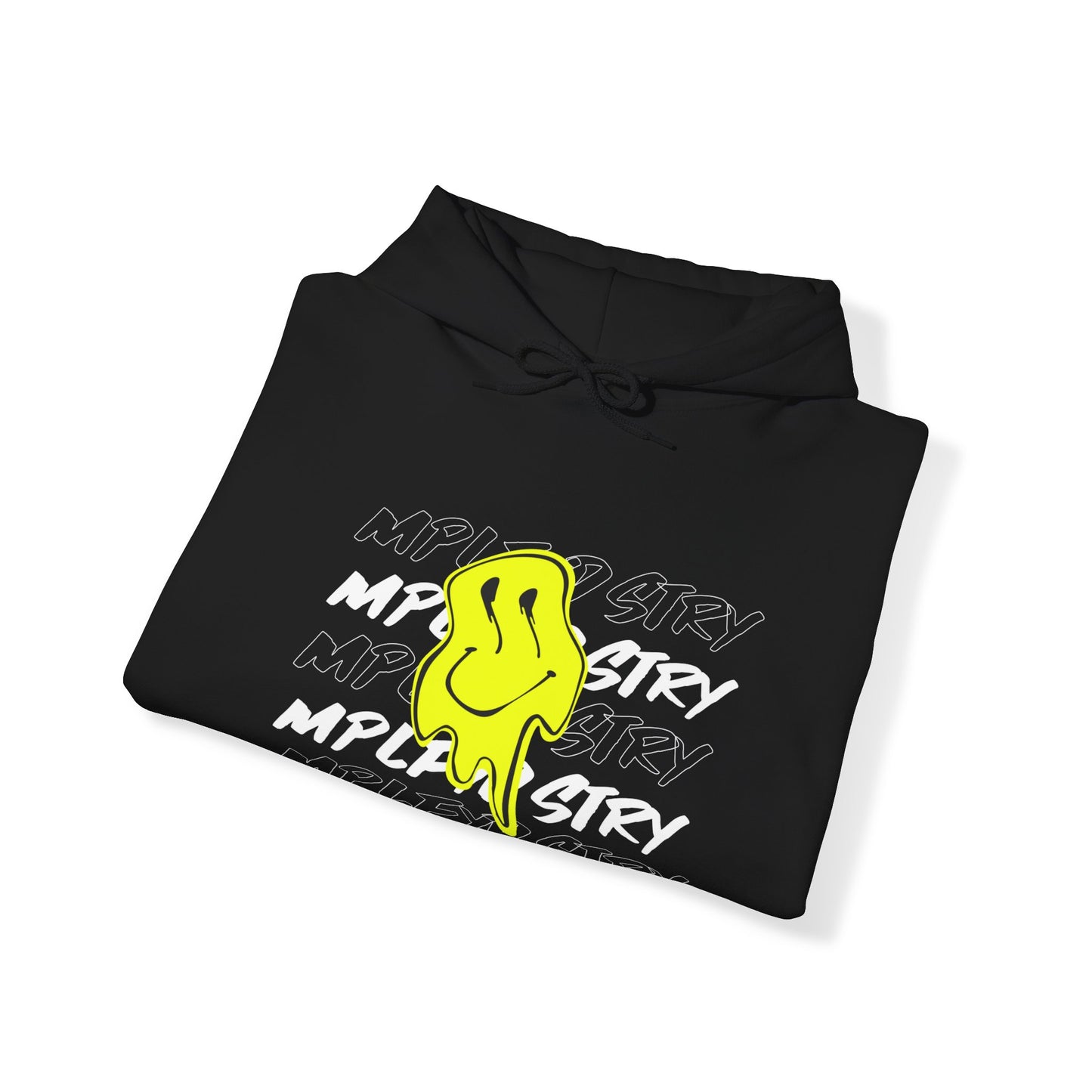 MELT Classic Fit AmplifyDestroy Print Hooded Sweatshirt Hoodie Smiley Face Acid House Streetwear