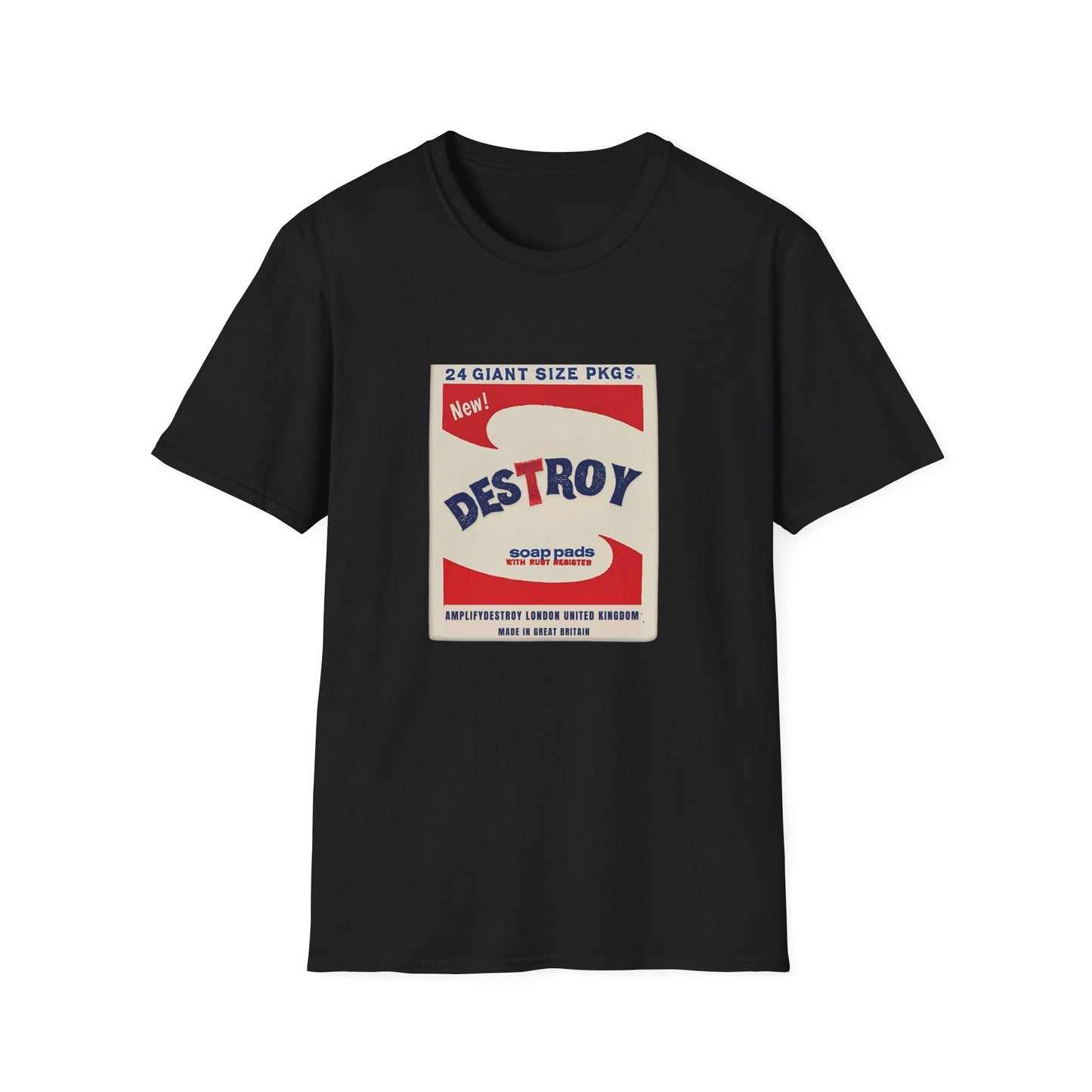 BRILLO Classic Fit AmplifyDestroy Print Tee Shirt Andy Warhol Brillo