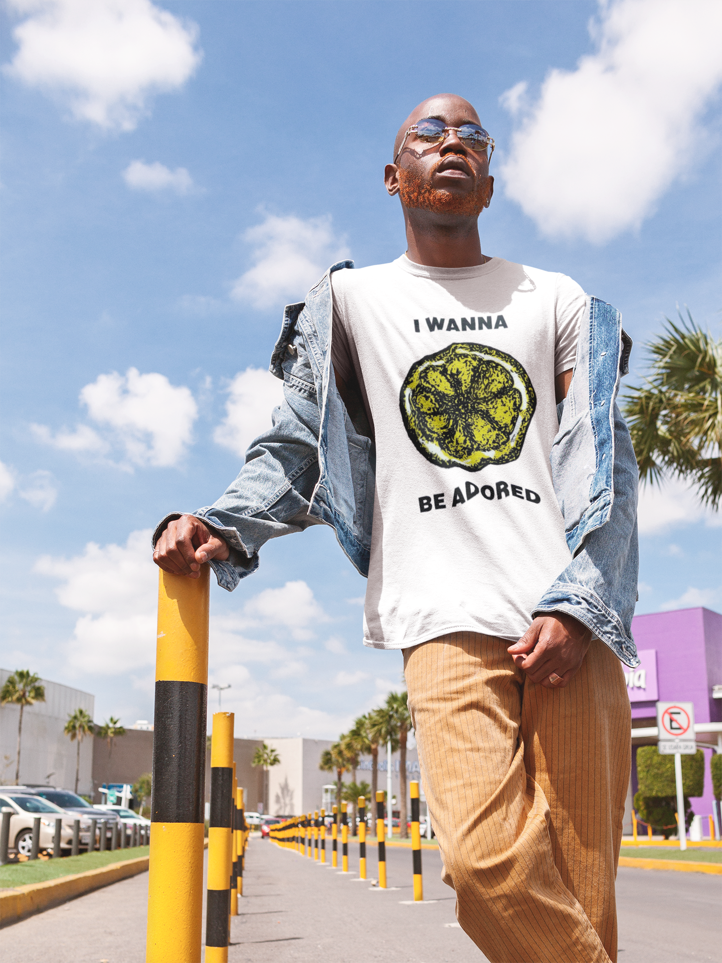 ADORED Classic Fit AmplifyDestroy Print Tee Shirt stone roses