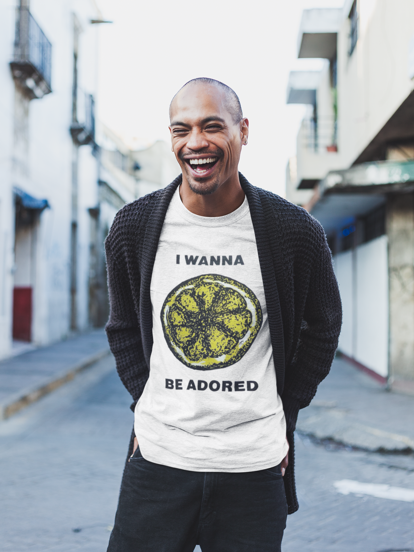 ADORED Classic Fit AmplifyDestroy Print Tee Shirt stone roses