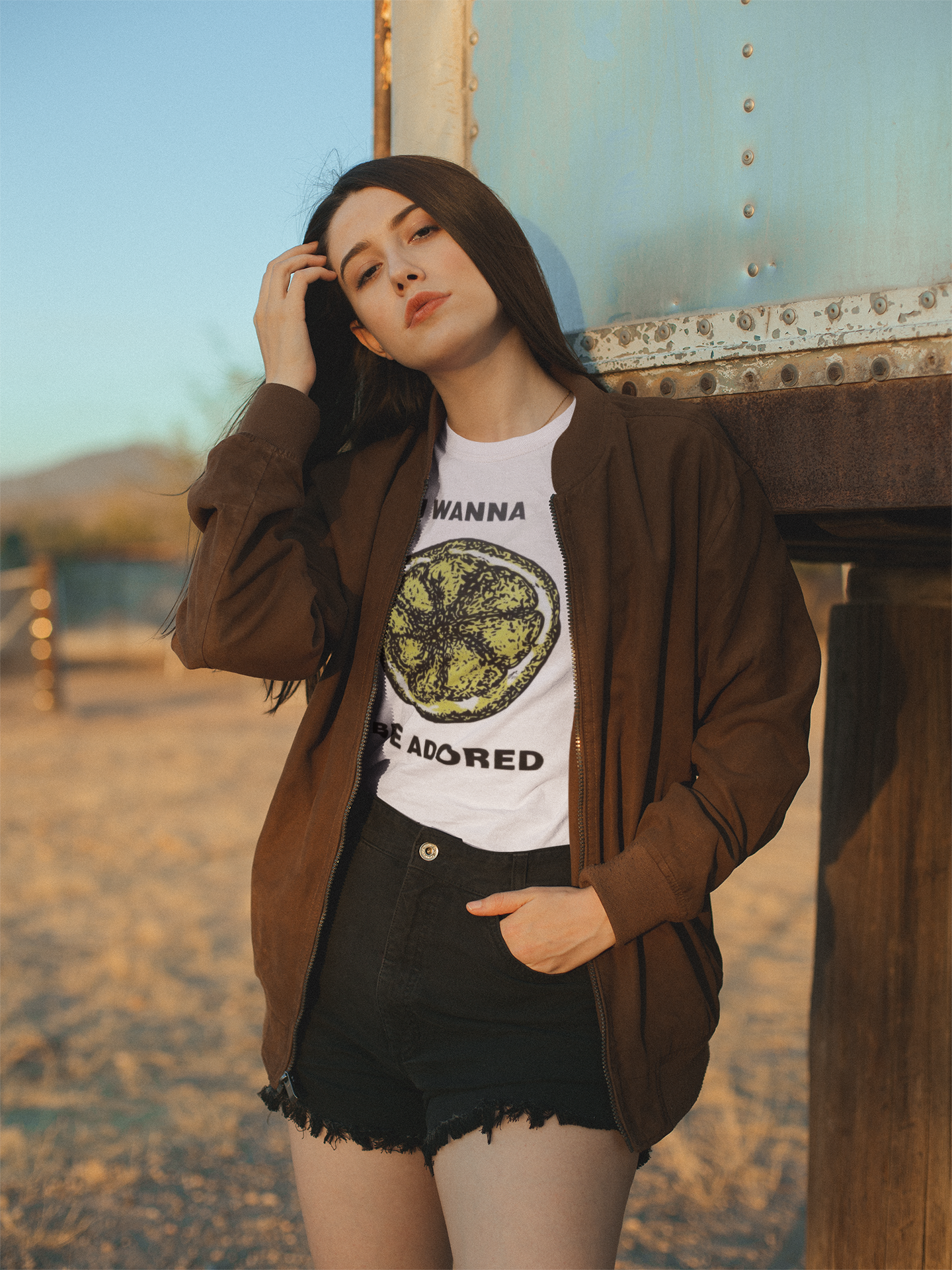 ADORED Classic Fit AmplifyDestroy Print Tee Shirt stone roses
