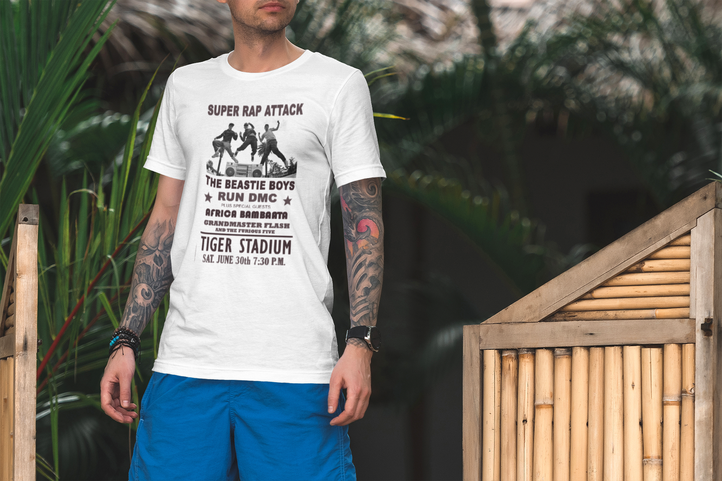 BEASTIE BOYS Classic Fit AmplifyDestroy Print Tee Shirt concert run dmc