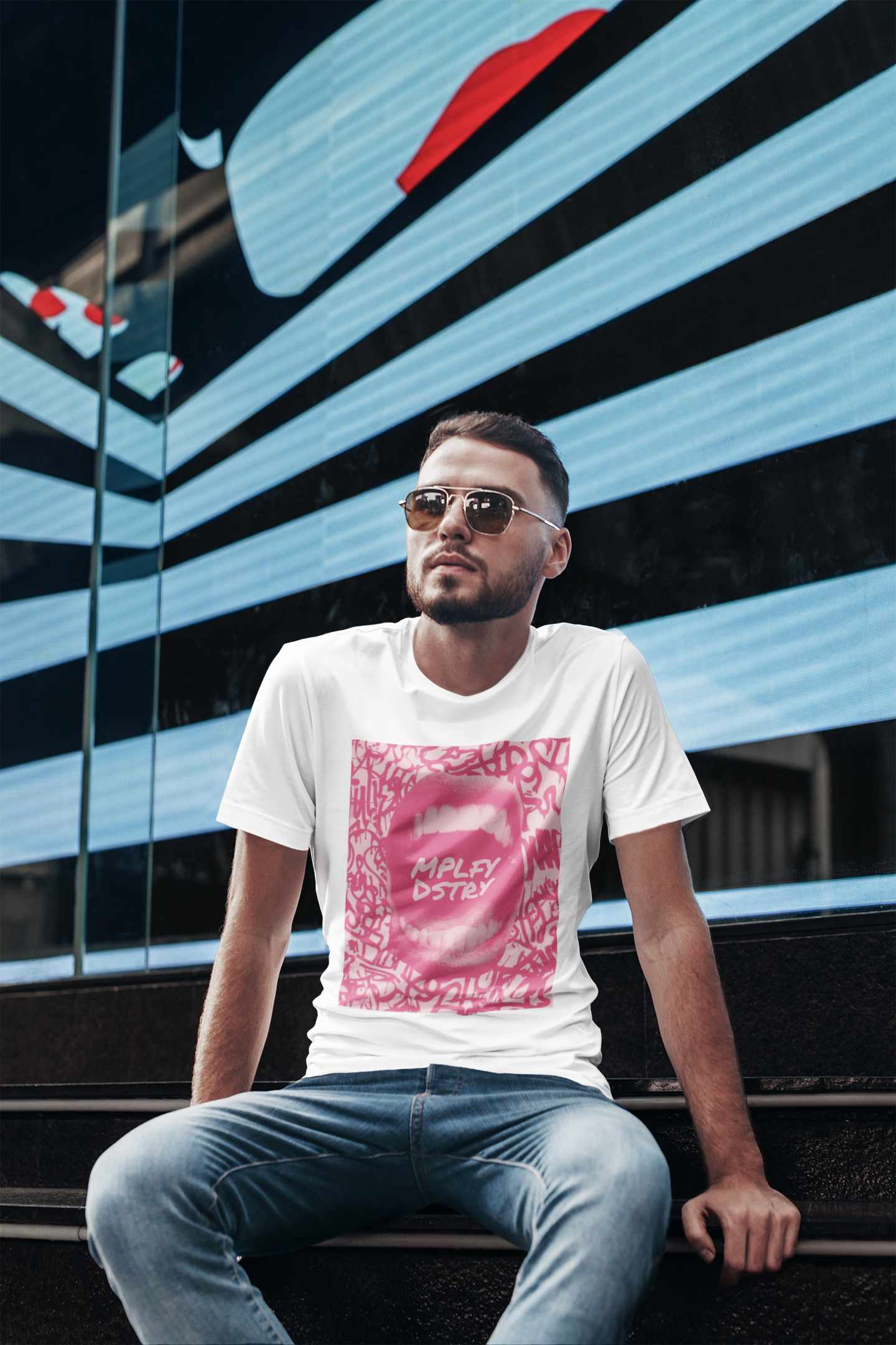 BIG MOUTH Classic Fit AmplifyDestroy Print Tee Shirt