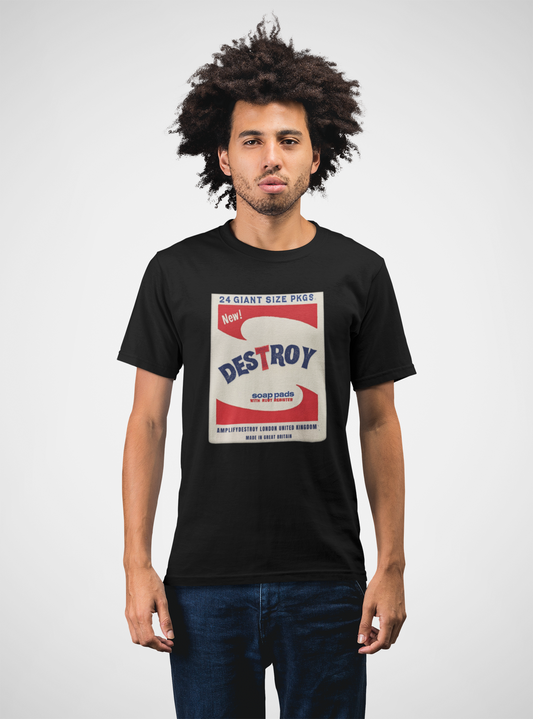 BRILLO Classic Fit AmplifyDestroy Print Tee Shirt Andy Warhol Brillo