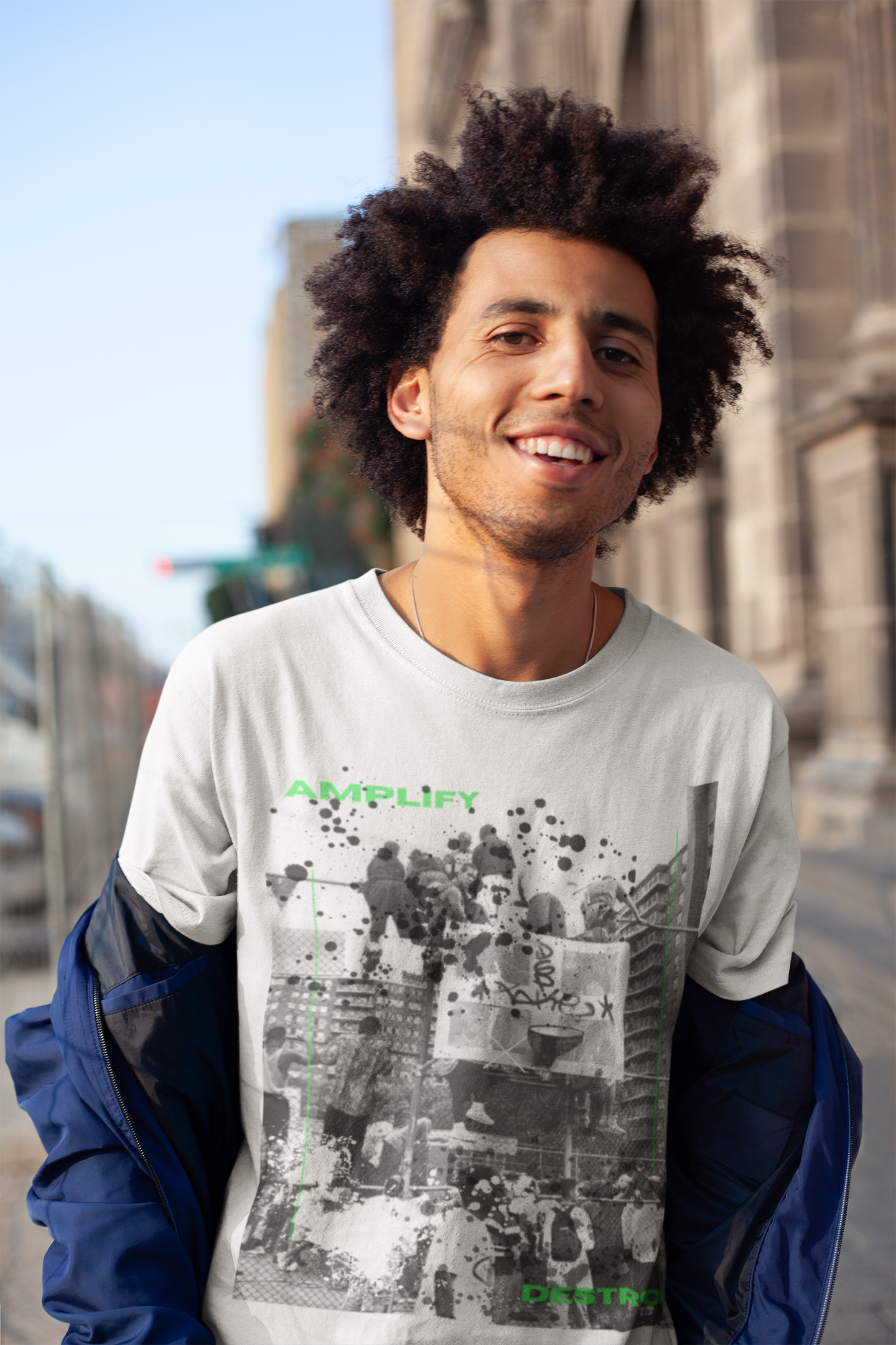 BRONX Classic Fit AmplifyDestroy Print Tee Shirt
