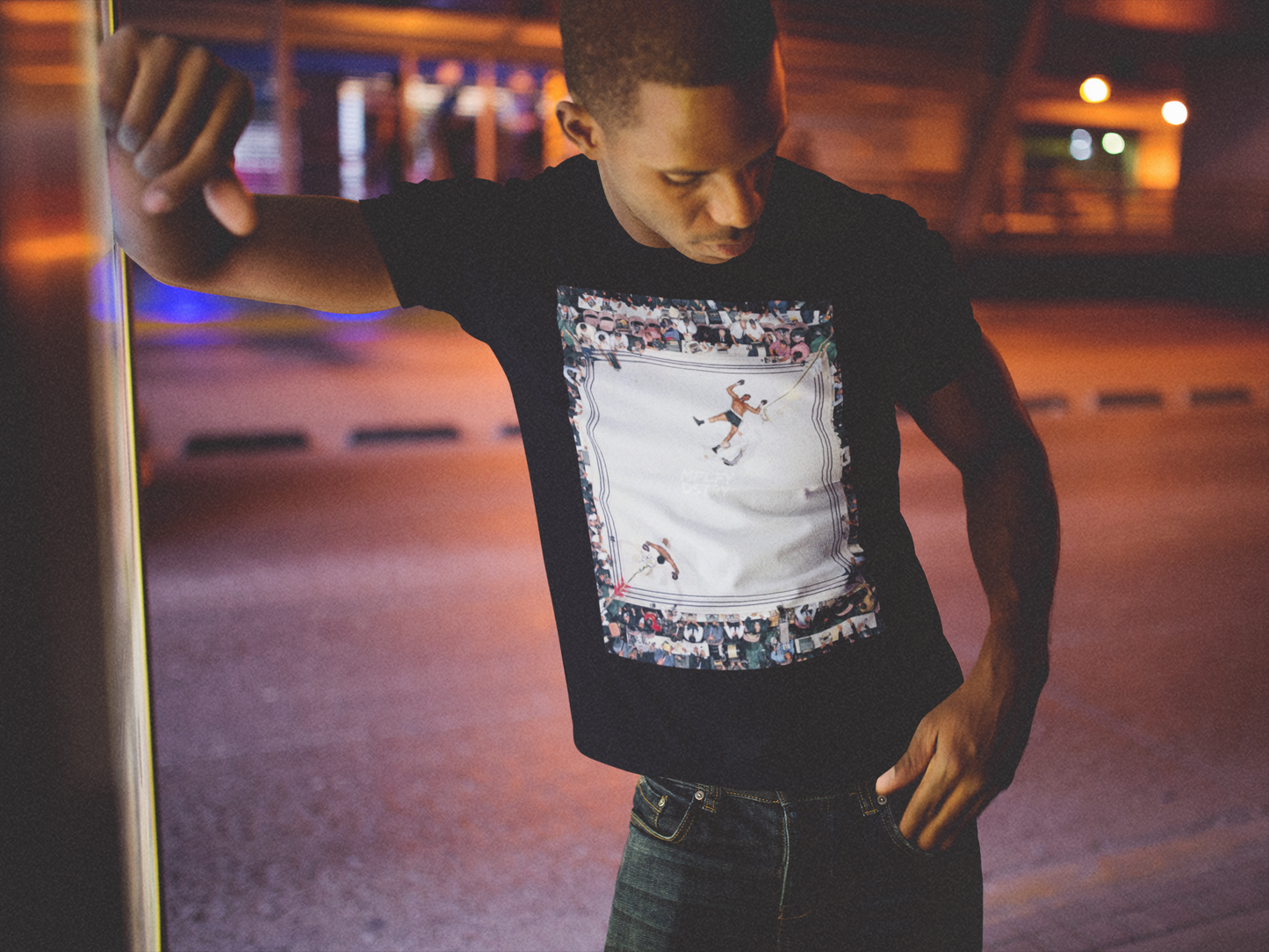 CASSIUS Classic Fit AmplifyDestroy Print Tee Shirt Cassius Clay Muhammad Ali