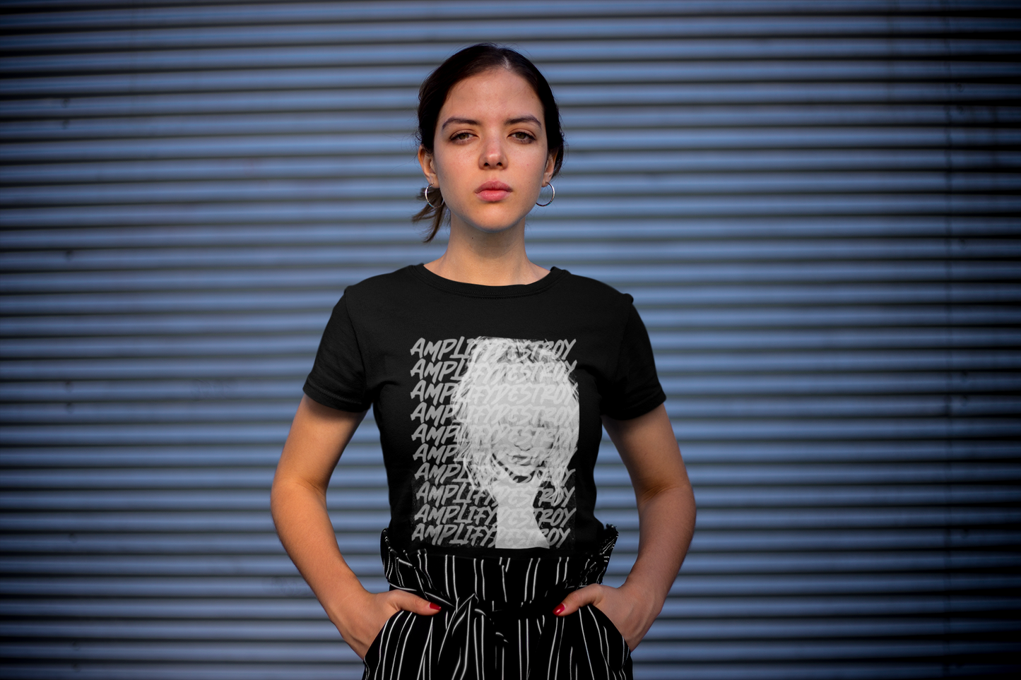 COURTNEY Classic Fit AmplifyDestroy Print Tee Shirt
