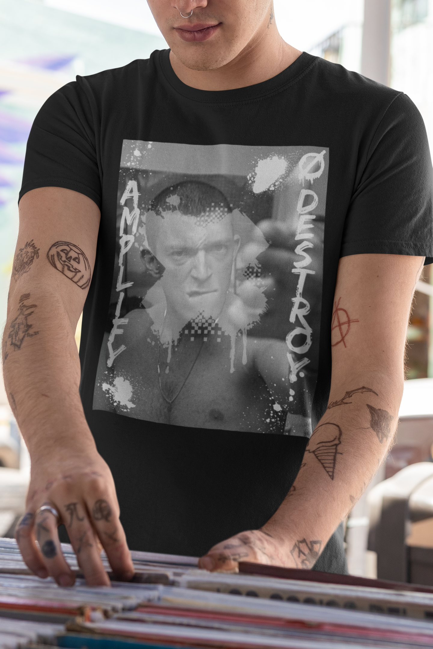 LA HAINE Classic Fit AmplifyDestroy Print Tee Shirt