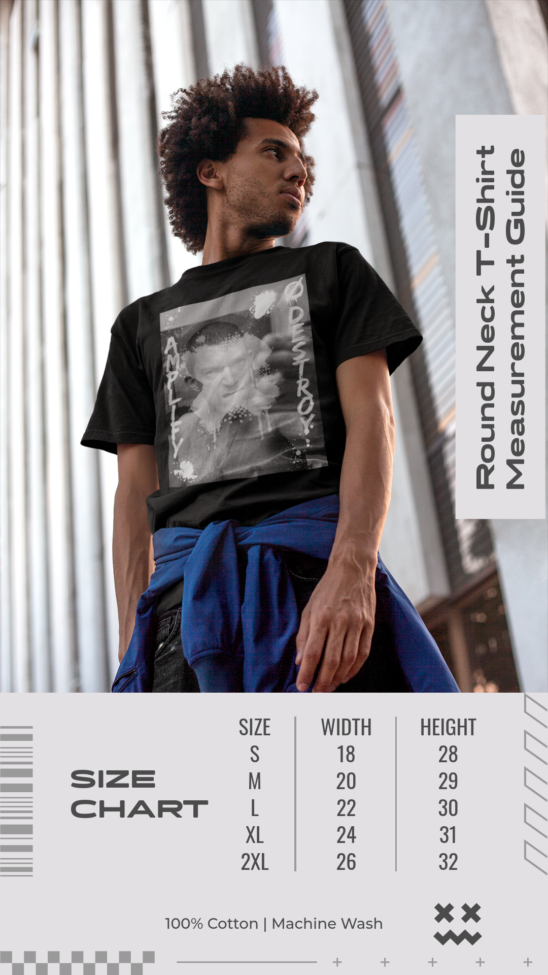 LA HAINE Classic Fit AmplifyDestroy Print Tee Shirt