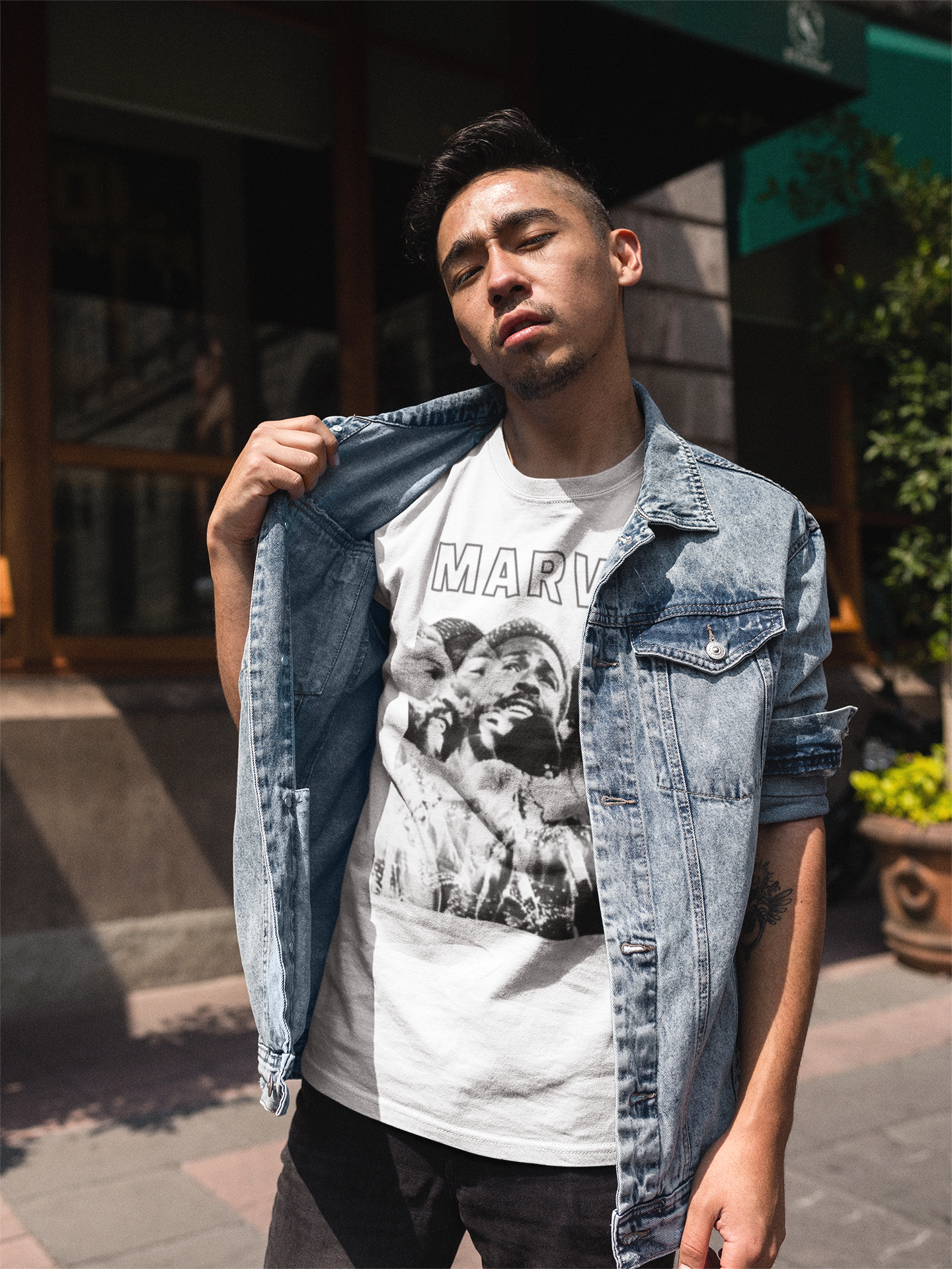 MARVIN Classic Fit AmplifyDestroy Print Tee Shirt