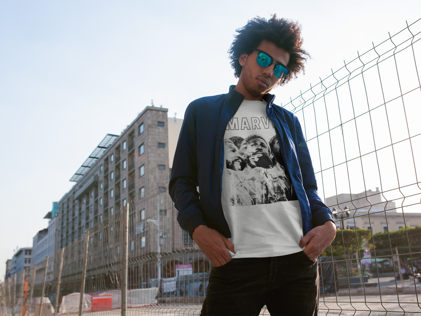 MARVIN Classic Fit AmplifyDestroy Print Tee Shirt