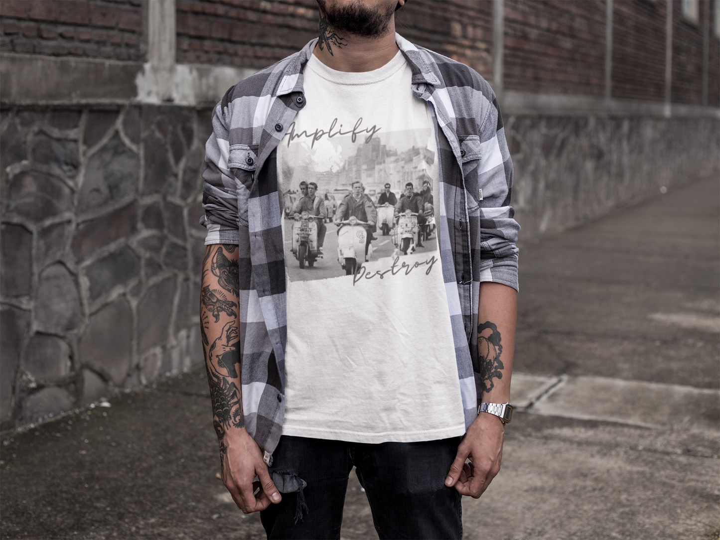 MODS Classic Fit AmplifyDestroy Print Tee Shirt