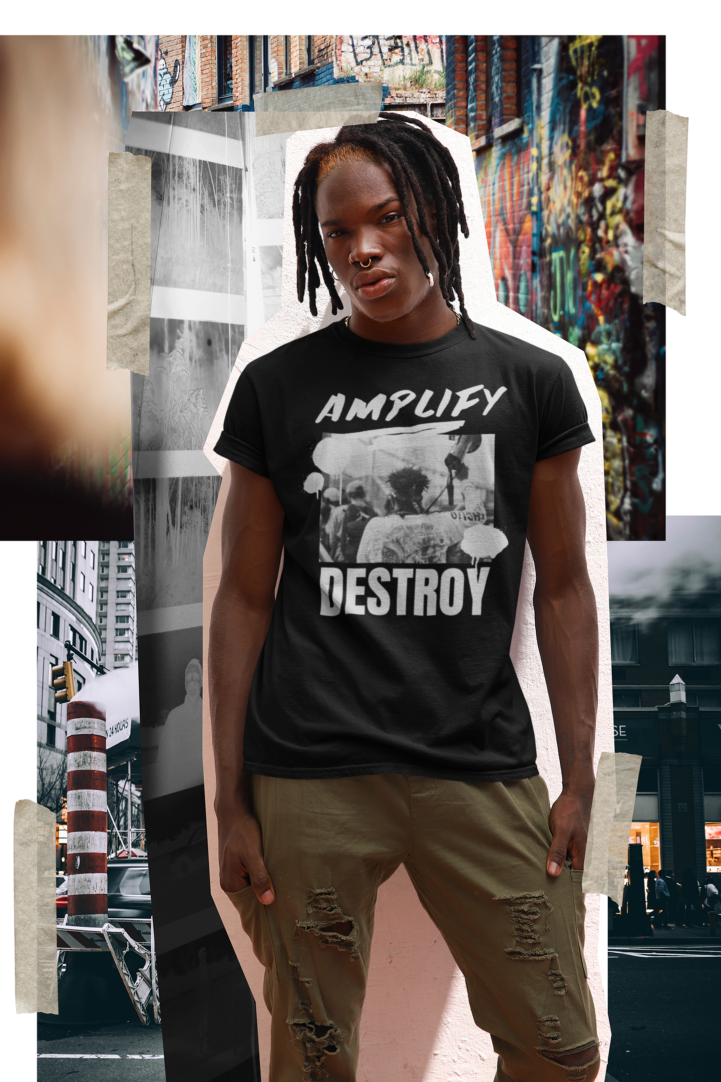 PROTEST Classic Fit AmplifyDestroy Print Tee Shirt