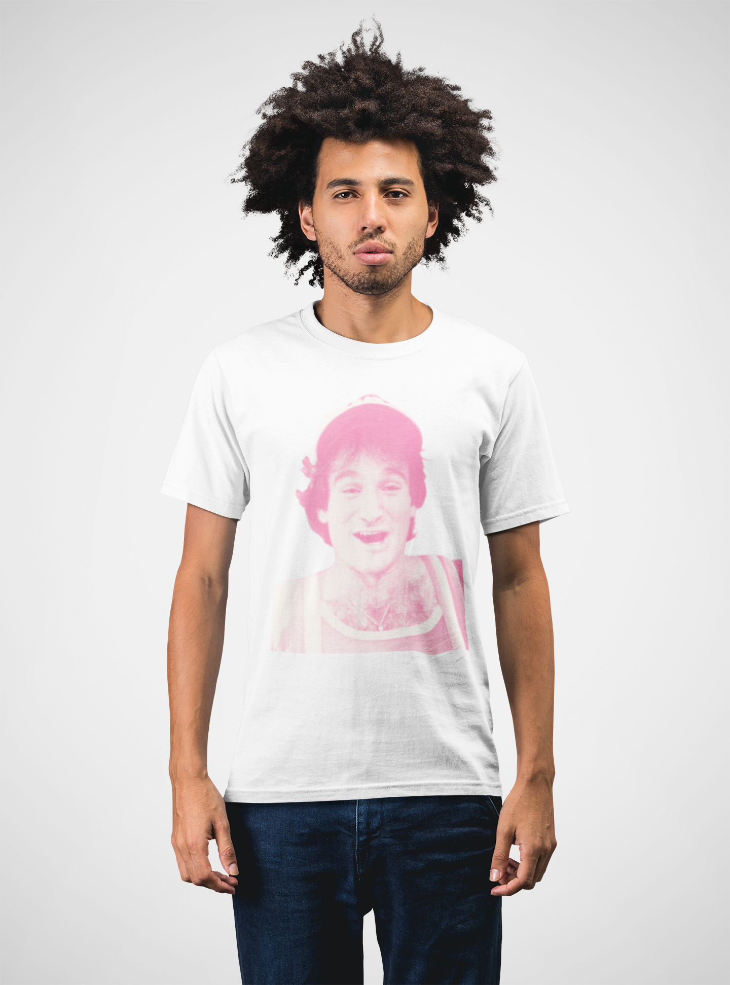 ROBIN Classic Fit AmplifyDestroy Print Tee Shirt Robin Williams Comedy Womens Mens White