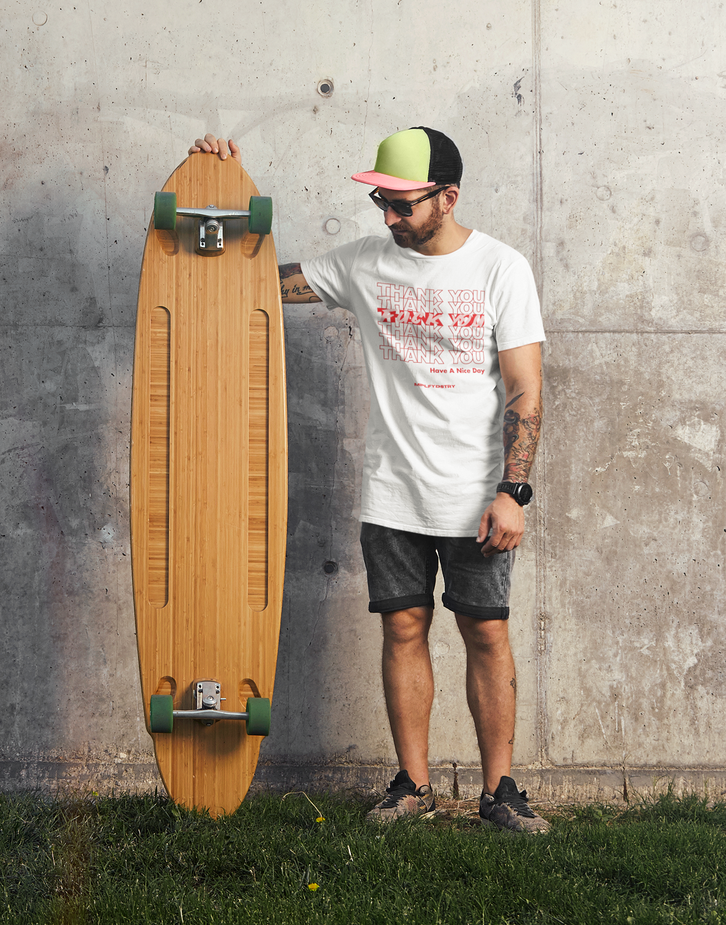 THANK YOU Classic Fit AmplifyDestroy Print Tee Shirt