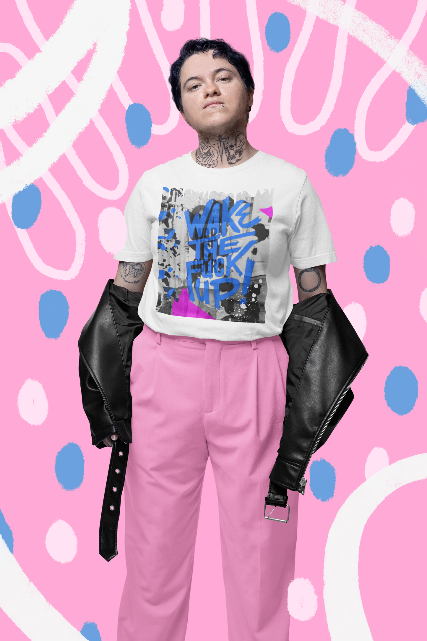 WARISOVER Classic Fit AmplifyDestroy Print Tee Shirt John Lennon Yoko Ono War Is Over Punk Rock abstract