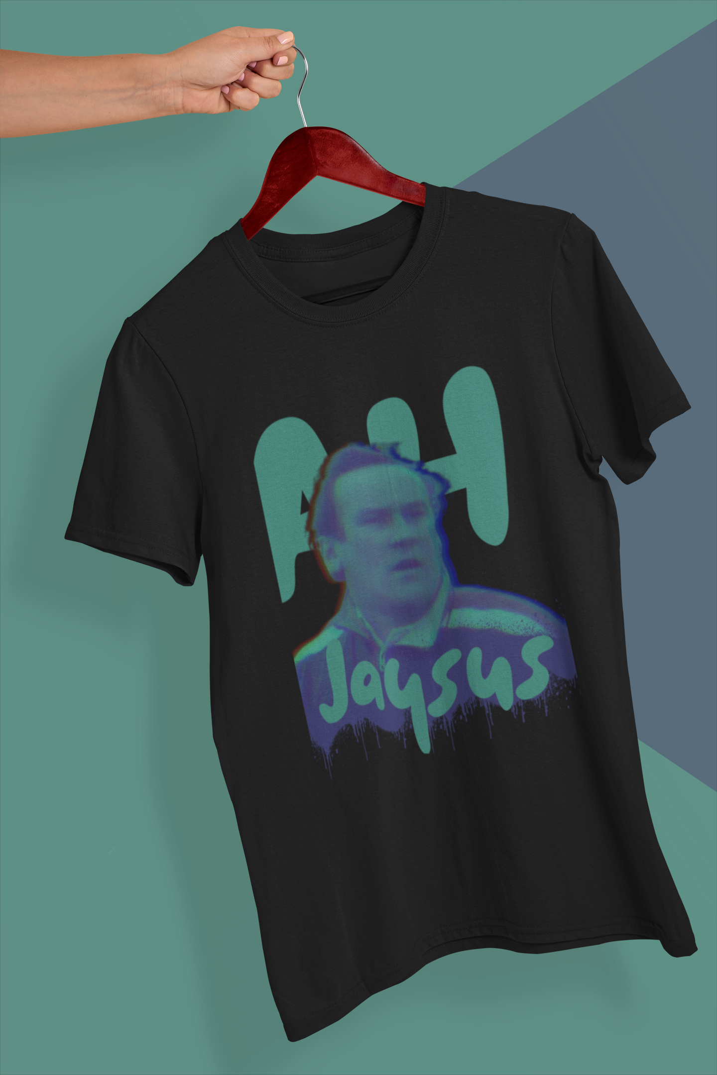 AH JAYSUS Classic Fit AmplifyDestroy Print Tee Shirt Colm Meaney Irish Funny Movie Dublin Ireland St Paddys 90s