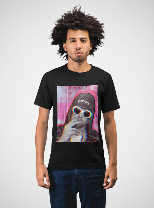 KURT Classic Fit AmplifyDestroy Print Tee Shirt Kurt Cobain 90s Rock Tee Grunge Nirvana Band