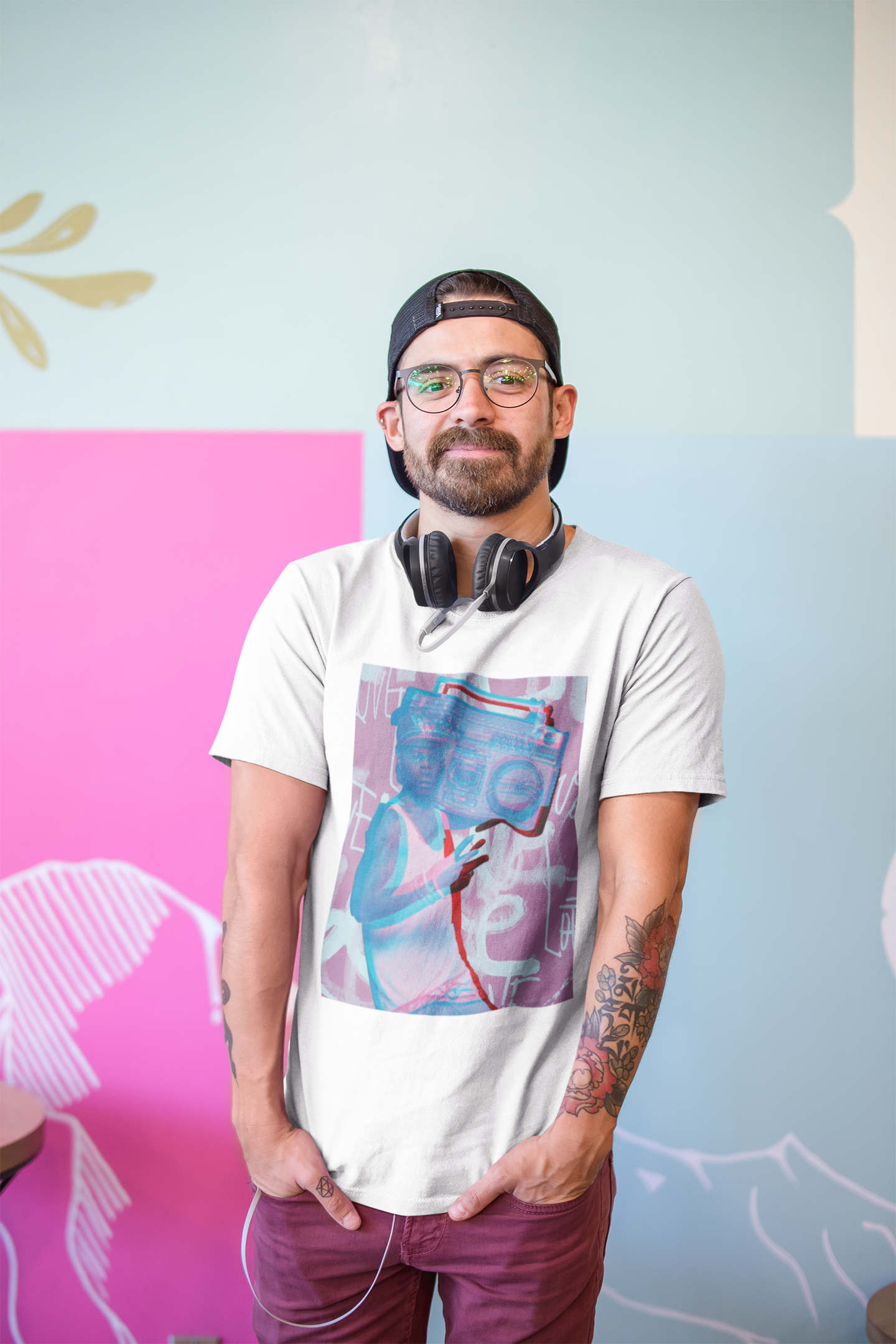 BEATBOX Classic Fit AmplifyDestroy Print Tee Shirt