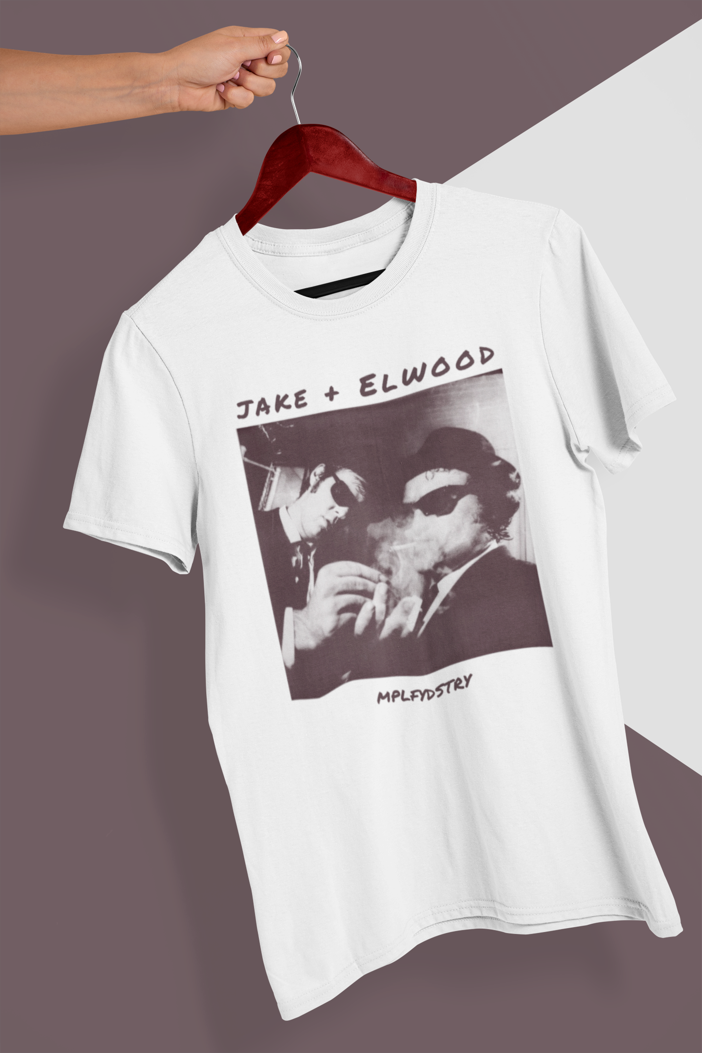 BLUES Classic Fit AmplifyDestroy Print Tee Shirt Blues Brothers Jake Elwood