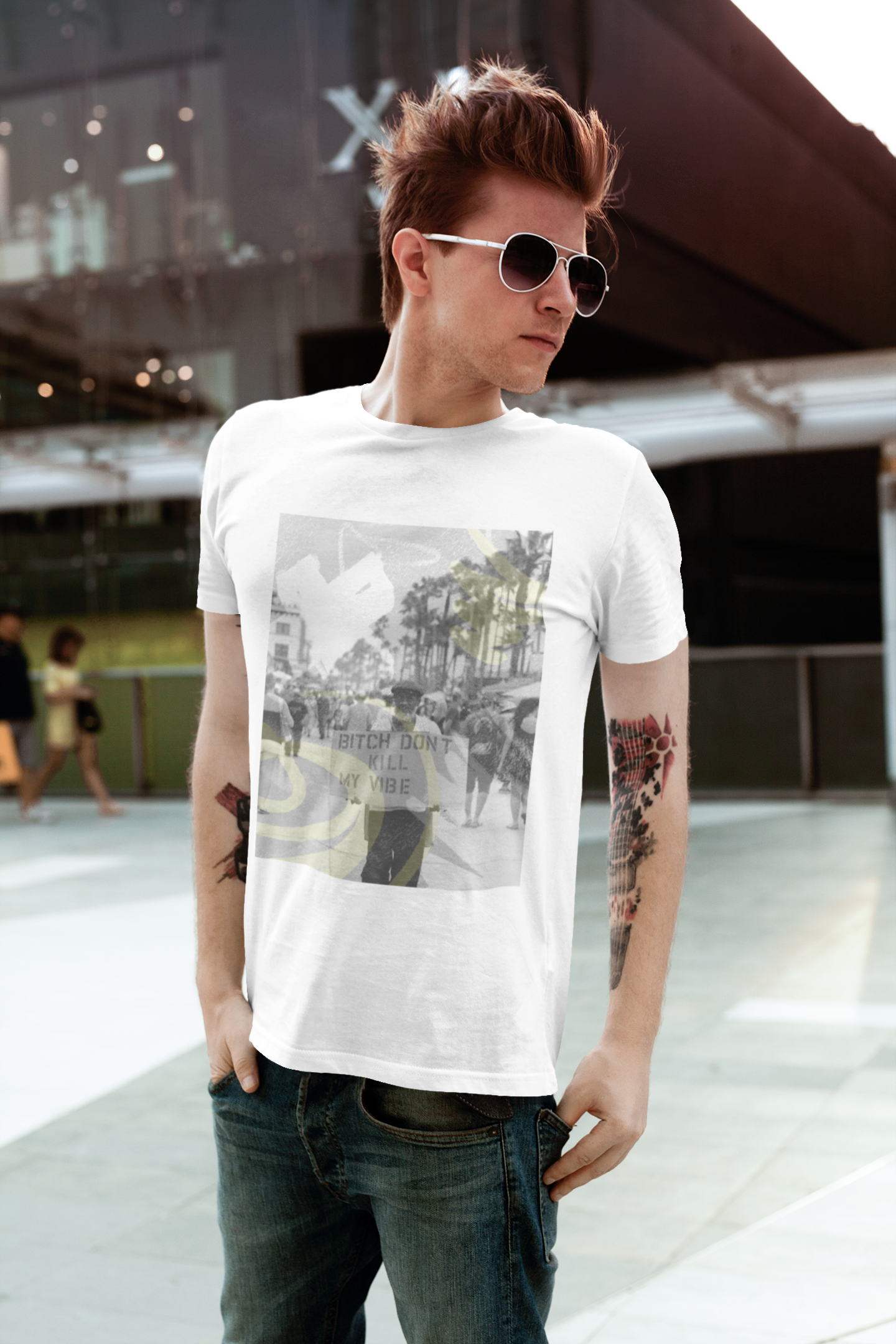 B!TCH DONT Classic Fit AmplifyDestroy Print Tee Shirt