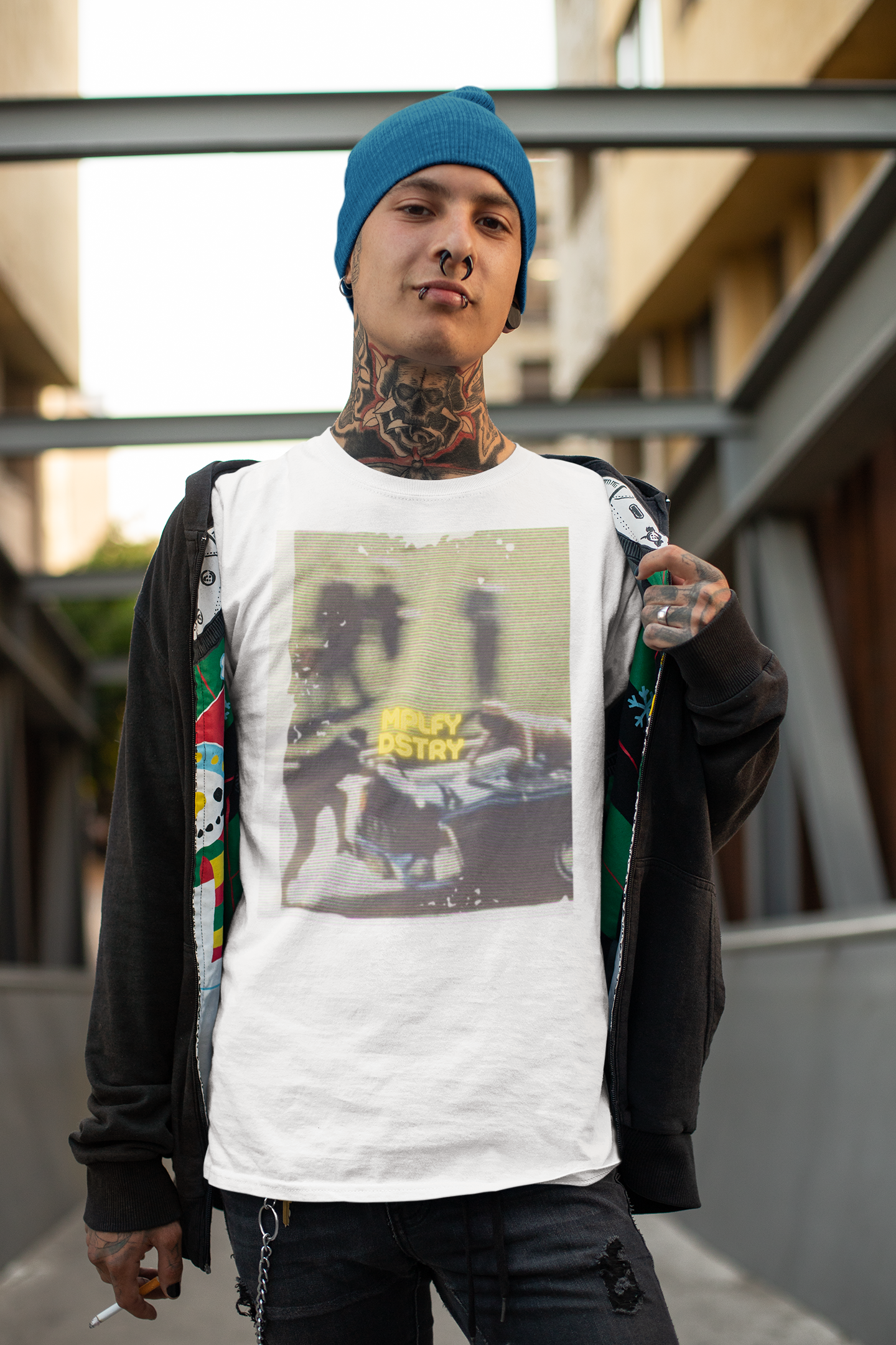 JACKIE Classic Fit AmplifyDestroy Print Tee Shirt