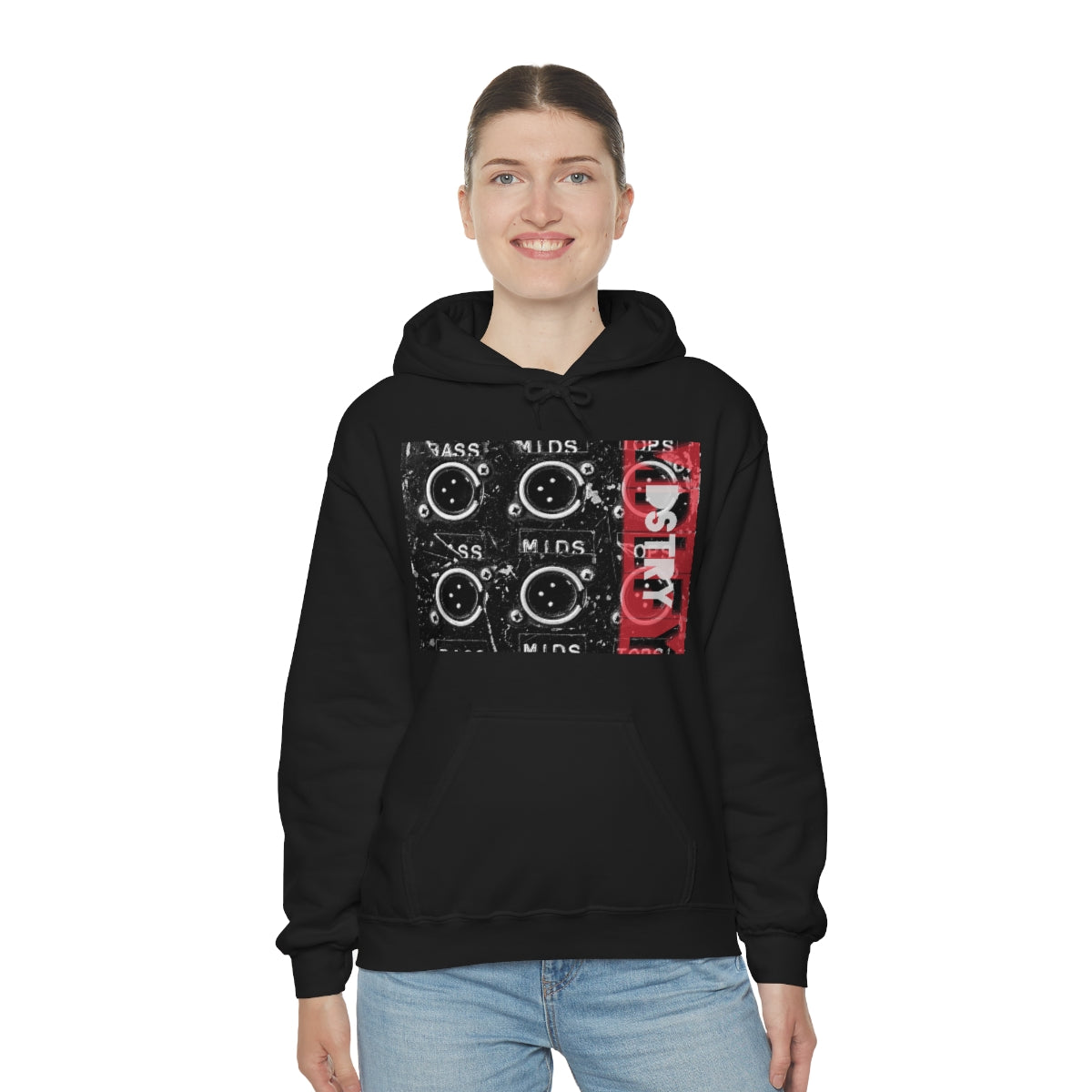 BASSMIDSTOPS Classic Fit AmplifyDestroy Print Hoodie