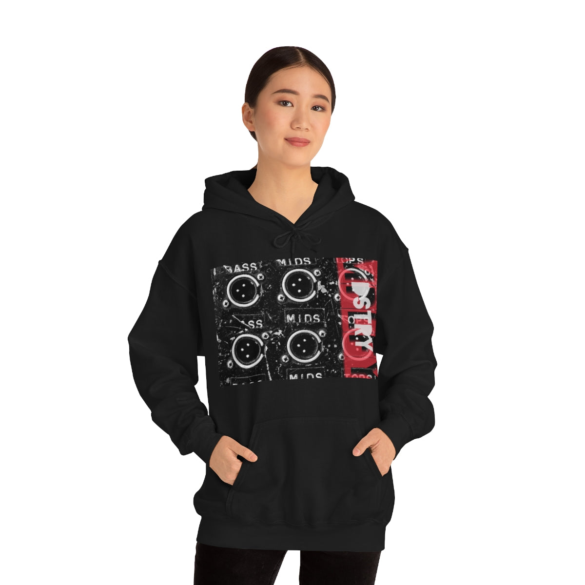 BASSMIDSTOPS Classic Fit AmplifyDestroy Print Hoodie