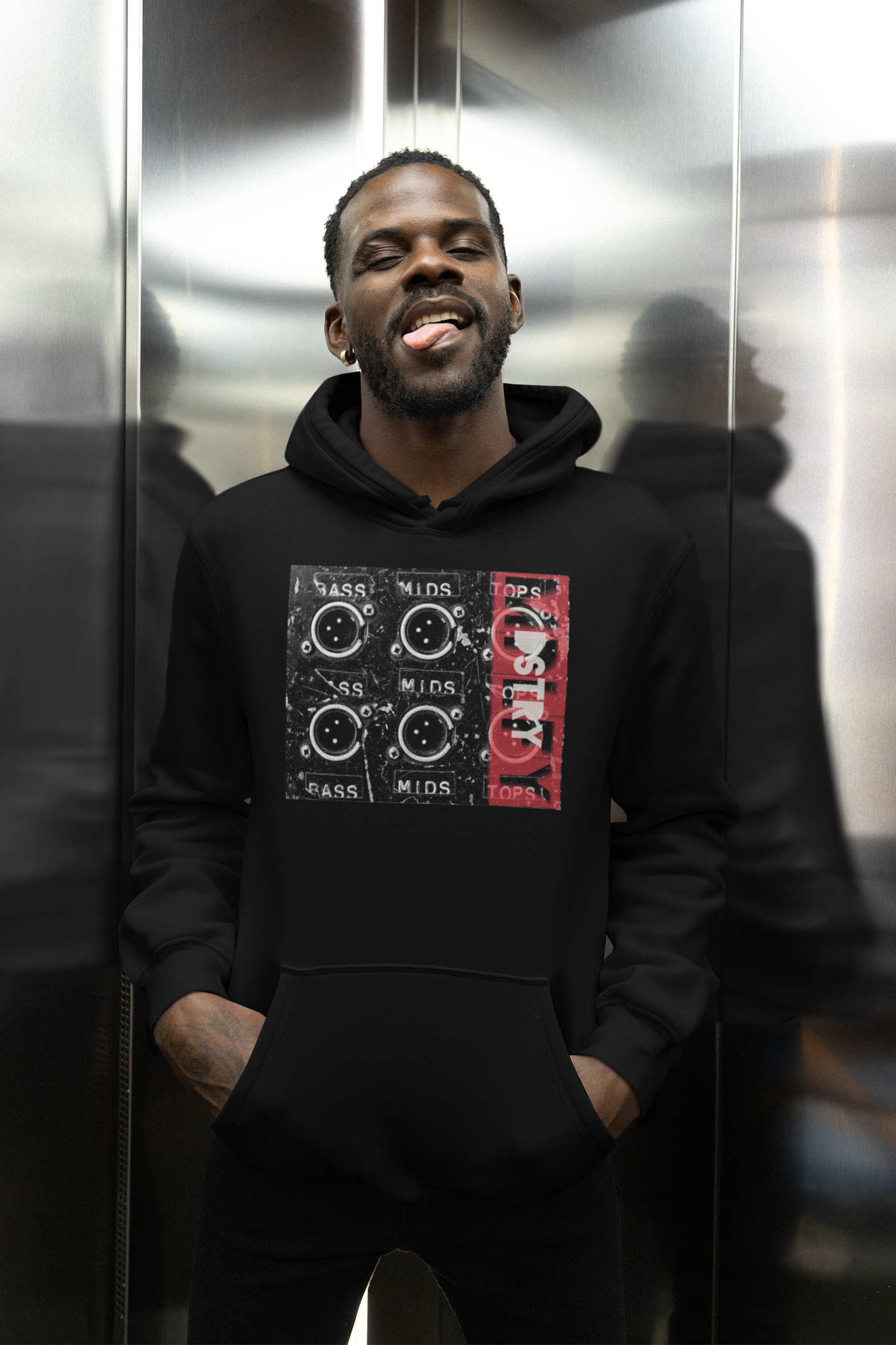 BASSMIDSTOPS Classic Fit AmplifyDestroy Print Hoodie