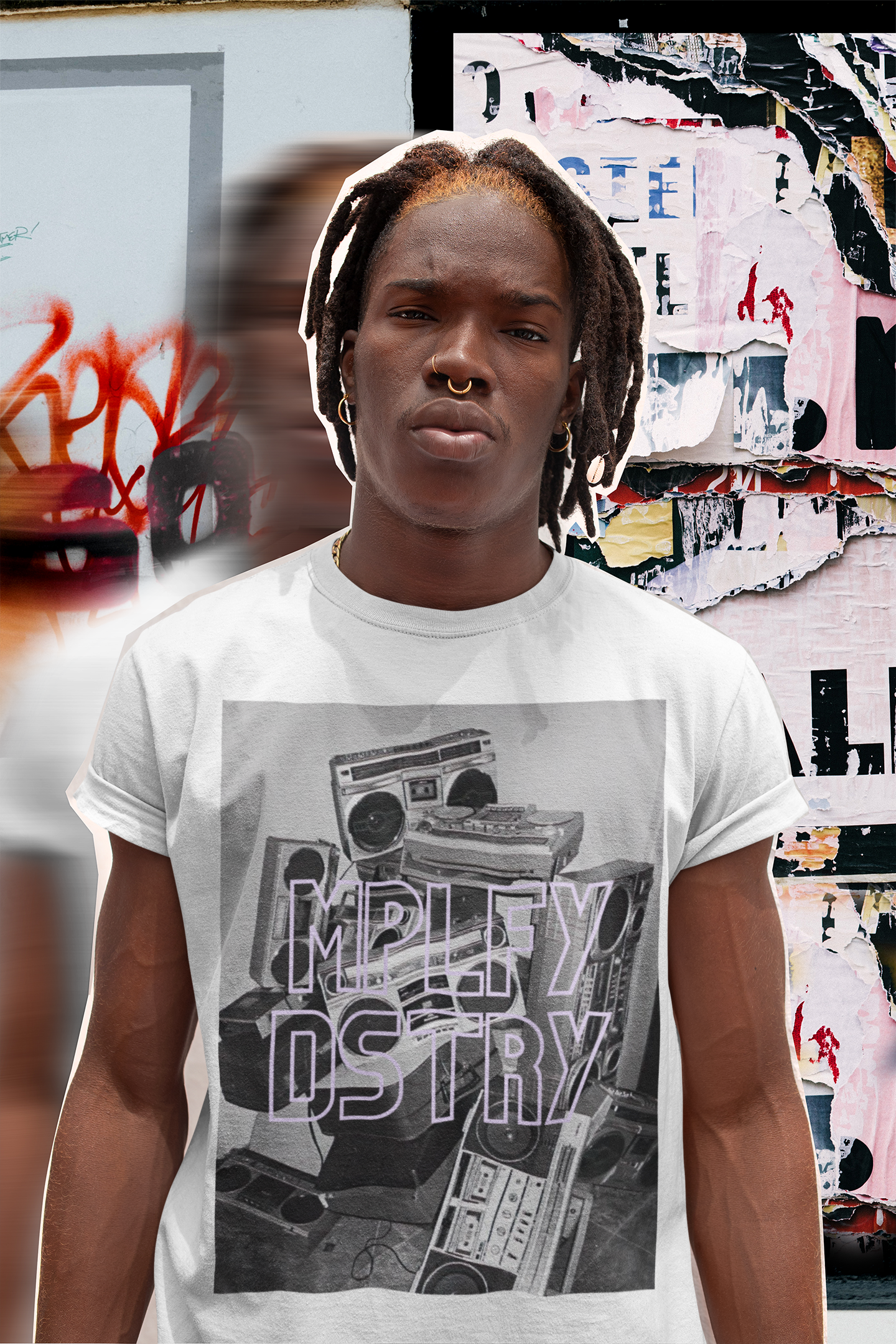 MPLFY Classic Fit AmplifyDestroy Print Tee Shirt