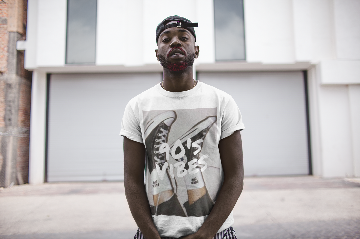 90's Vibes Classic Fit AmplifyDestroy Print Tee Shirt