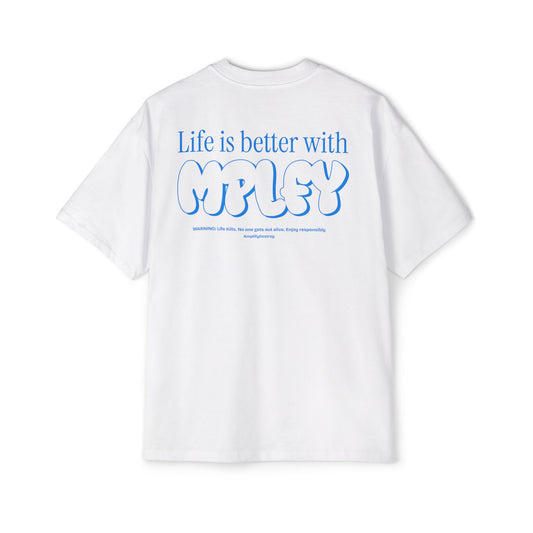 Life is Better Oversized Classic Fit AmplifyDestroy Print Tee Shirt