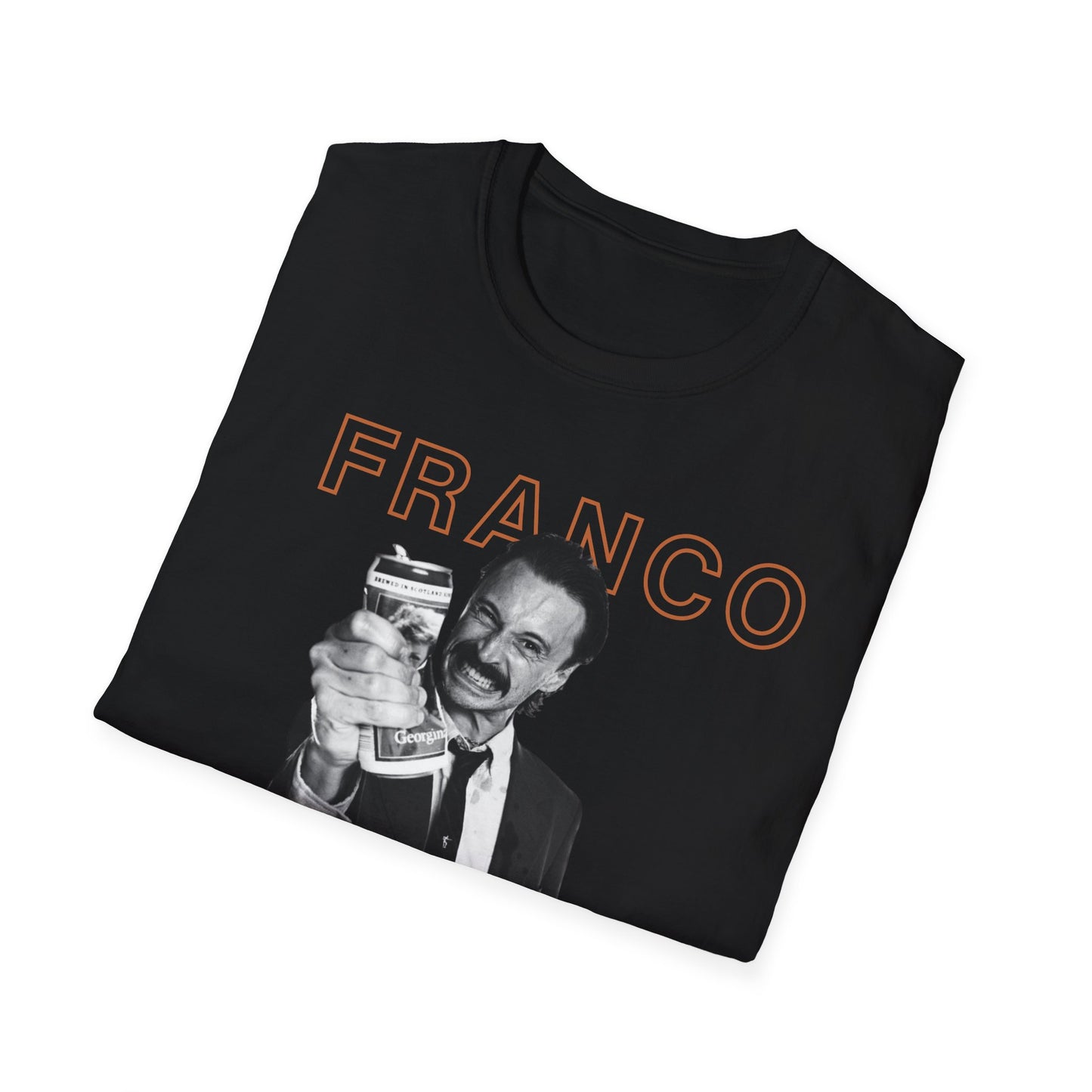 FRANCO Classic Fit AmplifyDestroy Print Tee Shirt Begbie Trainspotting 90s Brit Movie