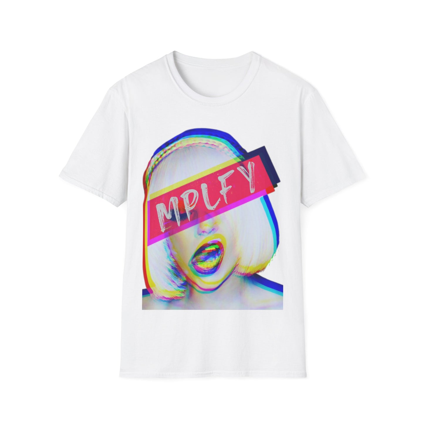 LADY Classic Fit AmplifyDestroy  Print Tee Shirt Vibrant Graphic Tee, Stylish Unisex T-Shirt, Casual Wear, Gift for Music Lovers, Streetwear
