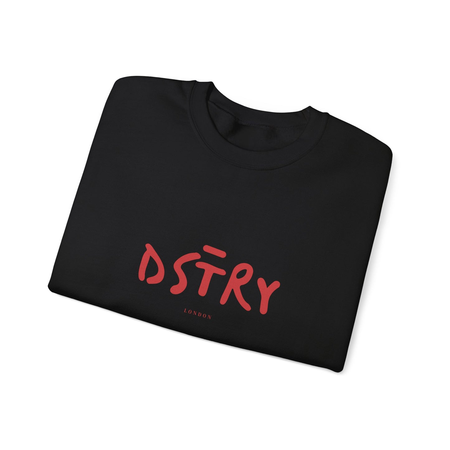 DSTRY GREY Classic Fit AmplifyDestroy Print Crewneck Sweatshirt black navy mens womens gift for him her