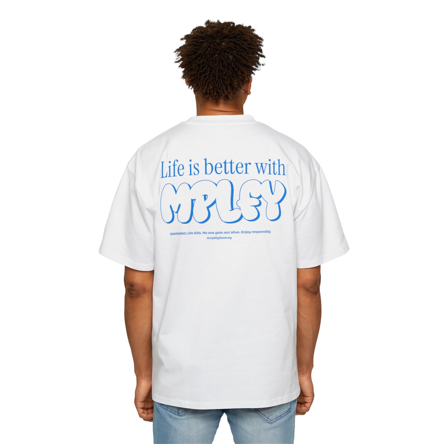 Life is Better Oversized Classic Fit AmplifyDestroy Print Tee Shirt