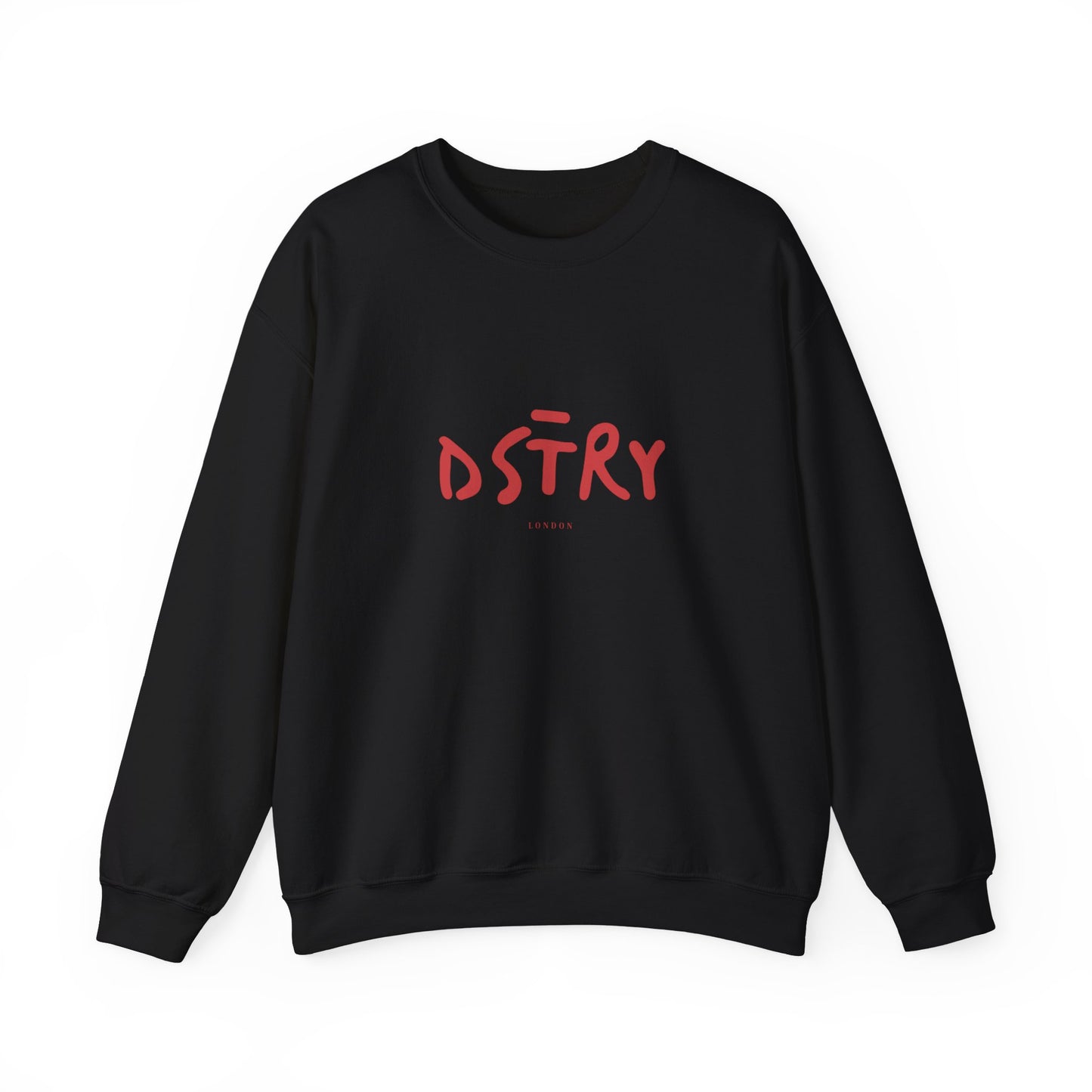 DSTRY GREY Classic Fit AmplifyDestroy Print Crewneck Sweatshirt black navy mens womens gift for him her