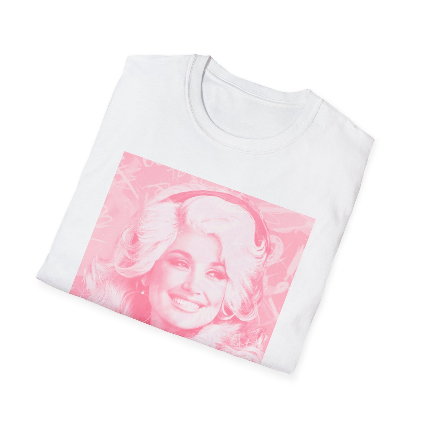 DOLLY Classic Fit AmplifyDestroy Print Tee Shirt Dolly Parton Pink White