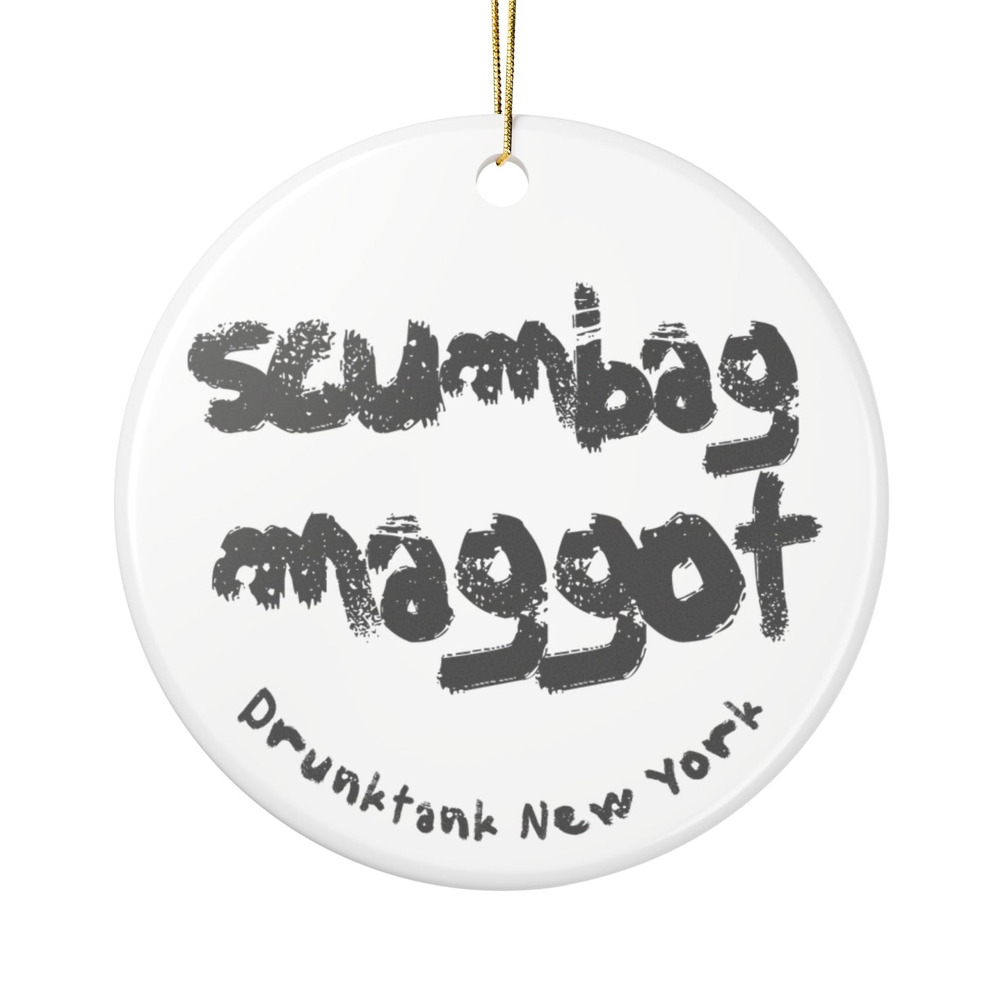 Fairytale of New York Ceramic Ornament – 2-Sided Irish Christmas Decor, Punk Rock Fun Gift for Home & Friends