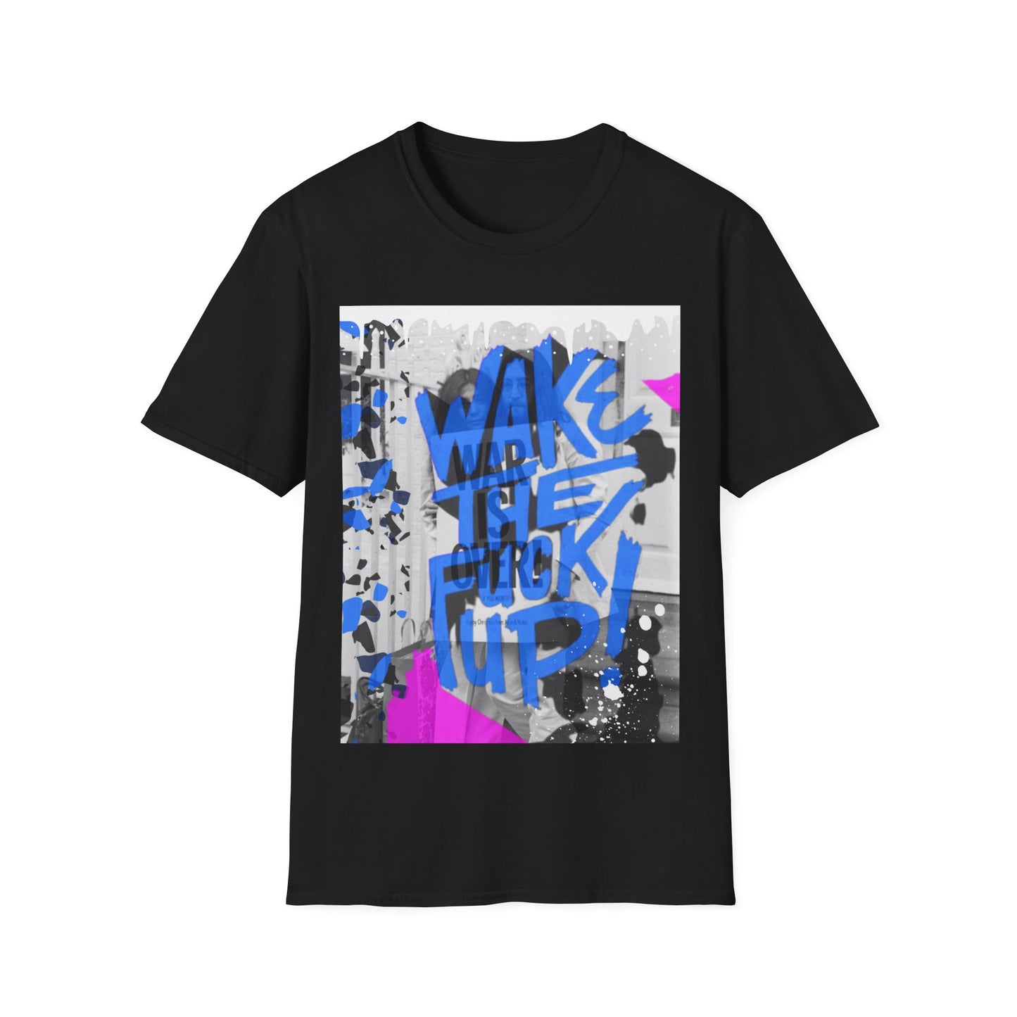 WARISOVER Classic Fit AmplifyDestroy Print Tee Shirt John Lennon Yoko Ono War Is Over Punk Rock abstract