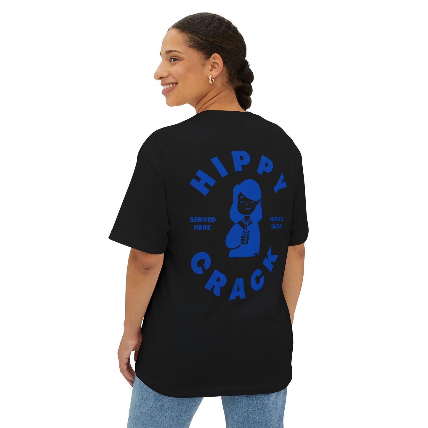 HIPPY CRACK Classic Fit AmplifyDestroy Print Boxy Oversized Casual Style Wear, Gift Trendy Summer Top