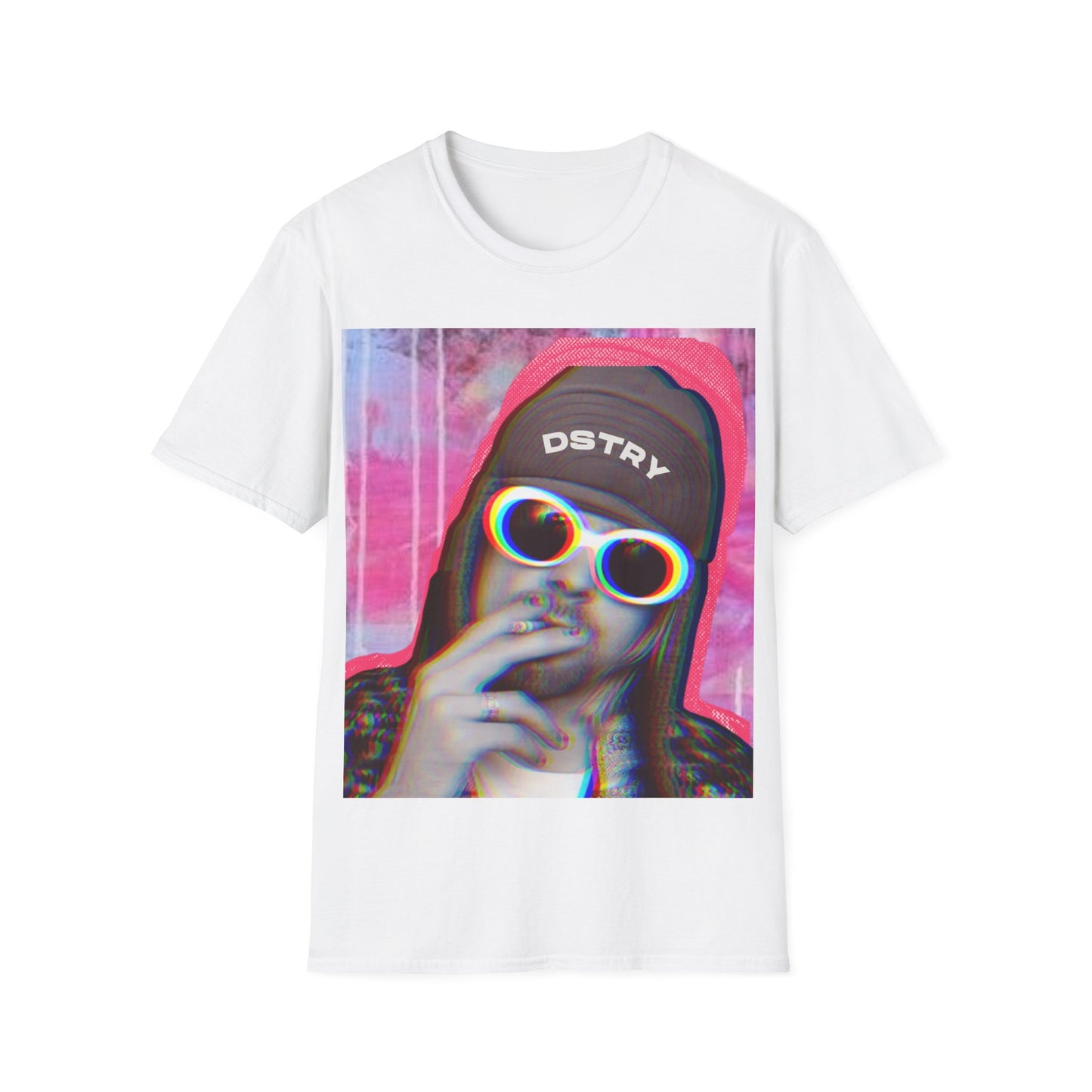 KURT Classic Fit AmplifyDestroy Print Tee Shirt Kurt Cobain 90s Rock Tee Grunge Nirvana Band
